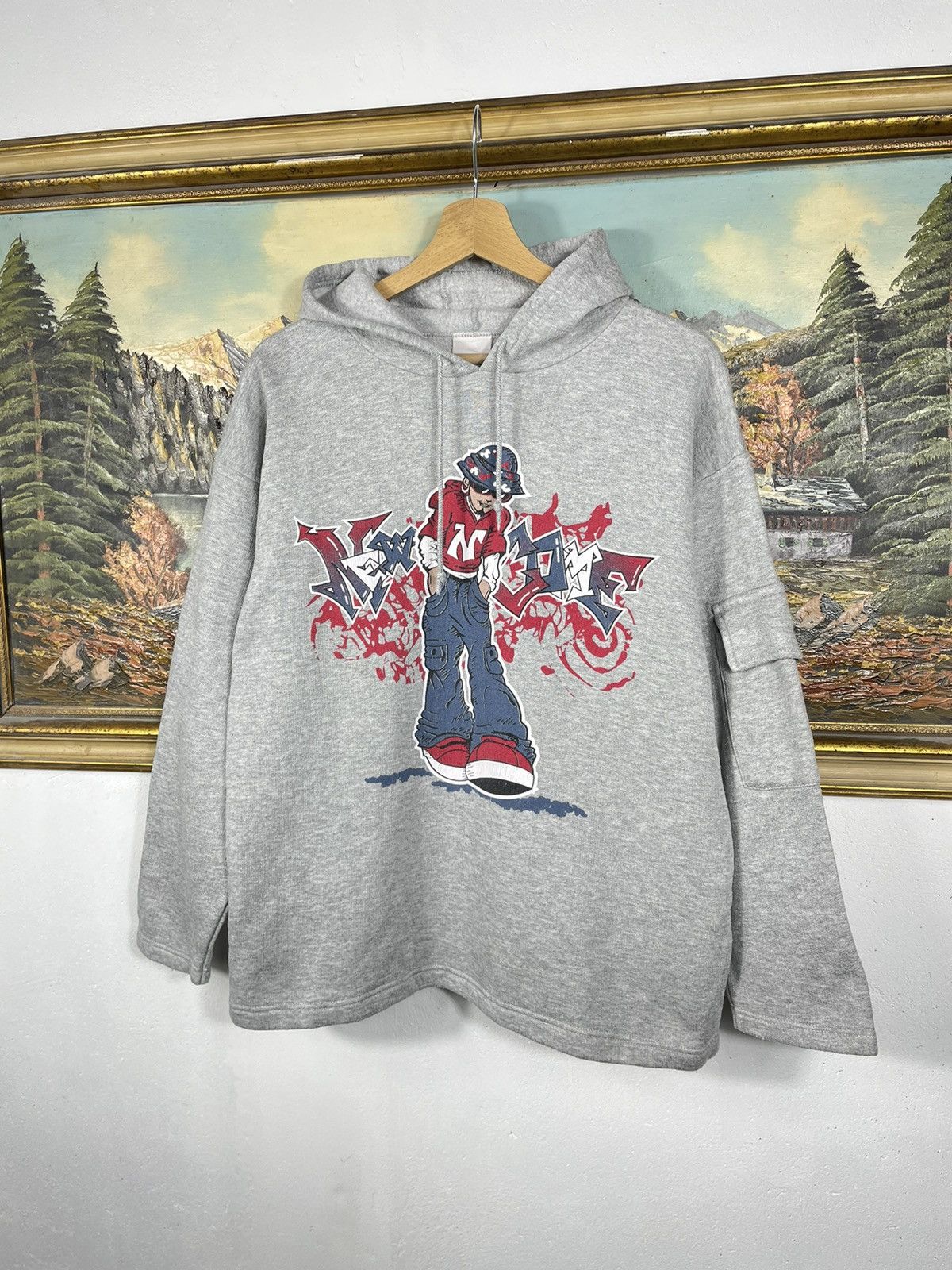 Ecko Unltd. Grey retro 00s baggy Loose boxy hoodie JNCO vibe hiphop rap Size US M / EU 48-50 / 2 - 3 Thumbnail