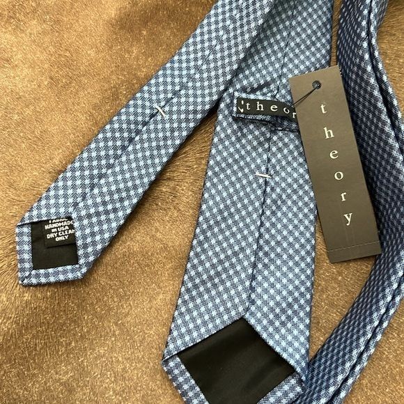 Theory Theory Roadster Tie Thaxt Delphinium Gridded Plaid Skinny Ti Size ONE SIZE - 5 Thumbnail