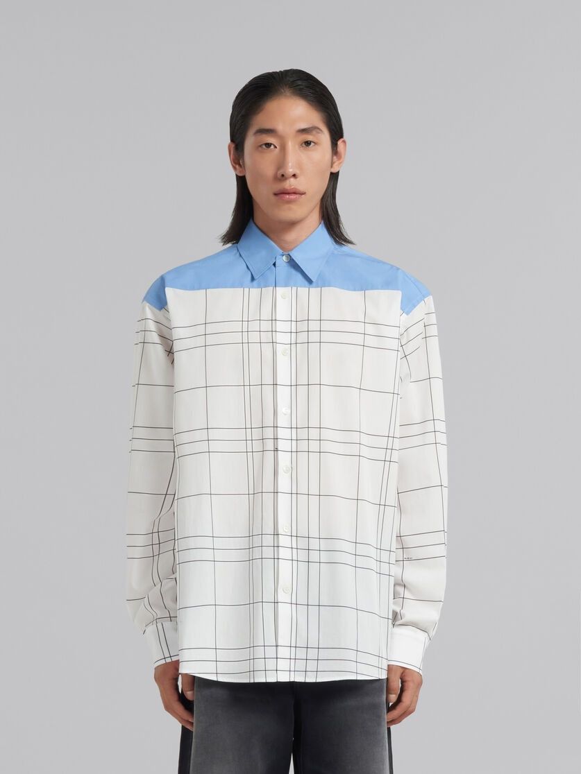 Marni o1w1db10824 Checked Shirt in White Blue Size US L / EU 52-54 / 3 - 2 Thumbnail