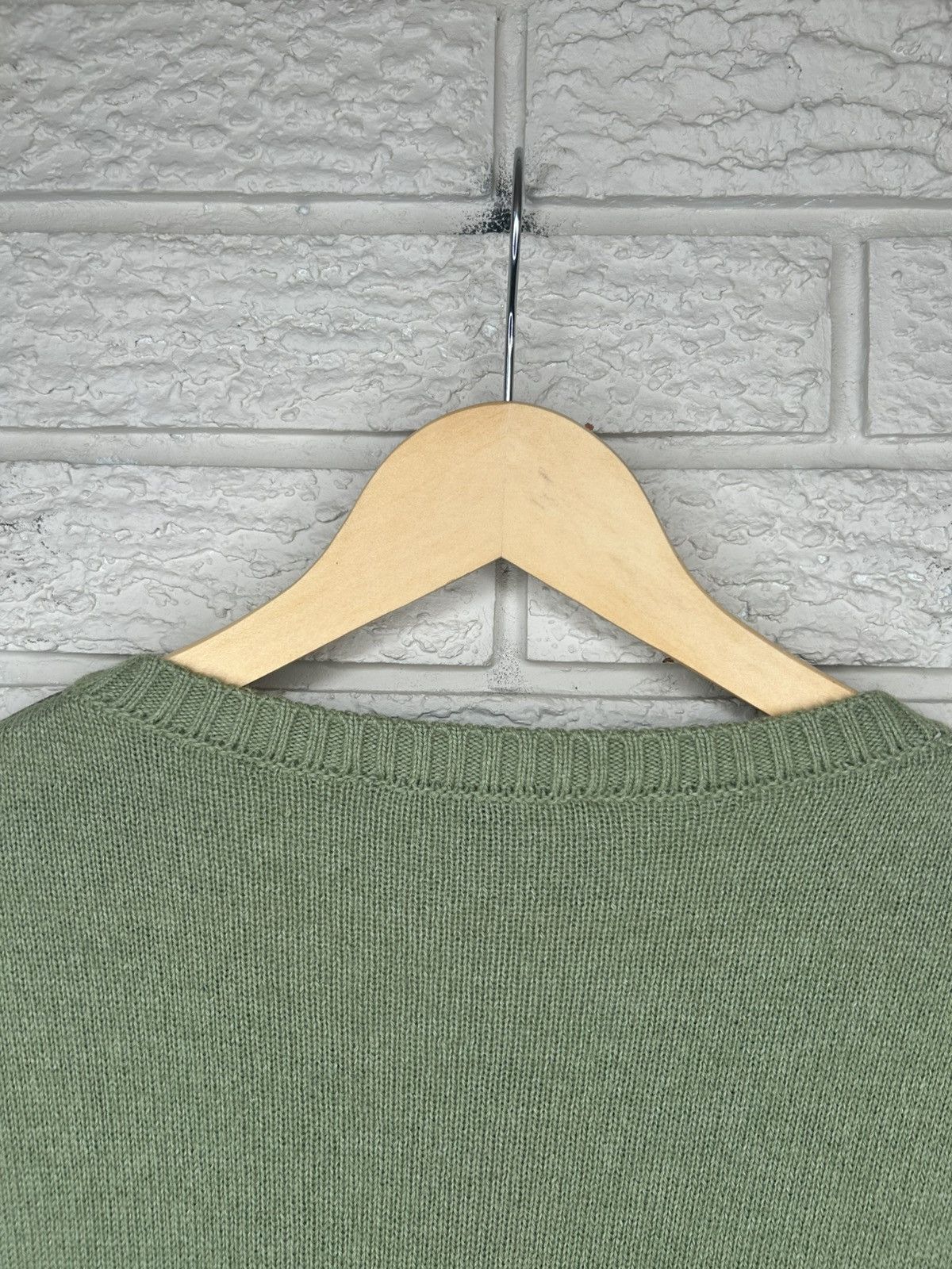 Gucci Gucci Alpaca Silk Olive Green Calfskin Patch Knit Sweater Size US XL / EU 56 / 4 - 11 Thumbnail