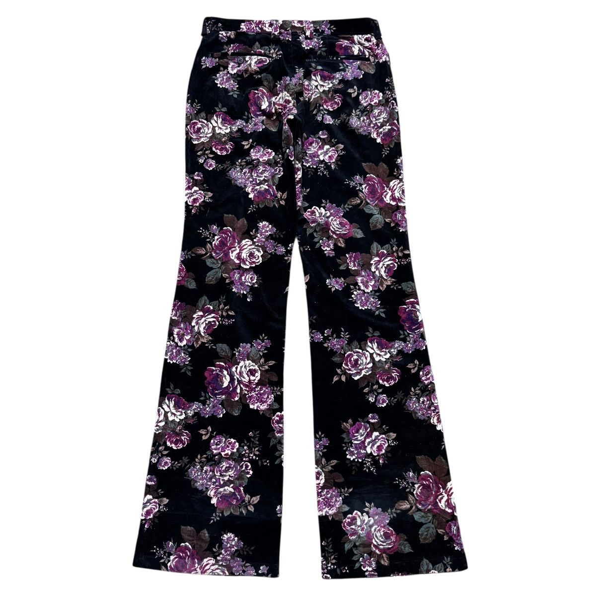 Tornado Mart Tornado Mart Velvet Floral Flare Pants Size 30" / US 8 / IT 44 - 2 Thumbnail