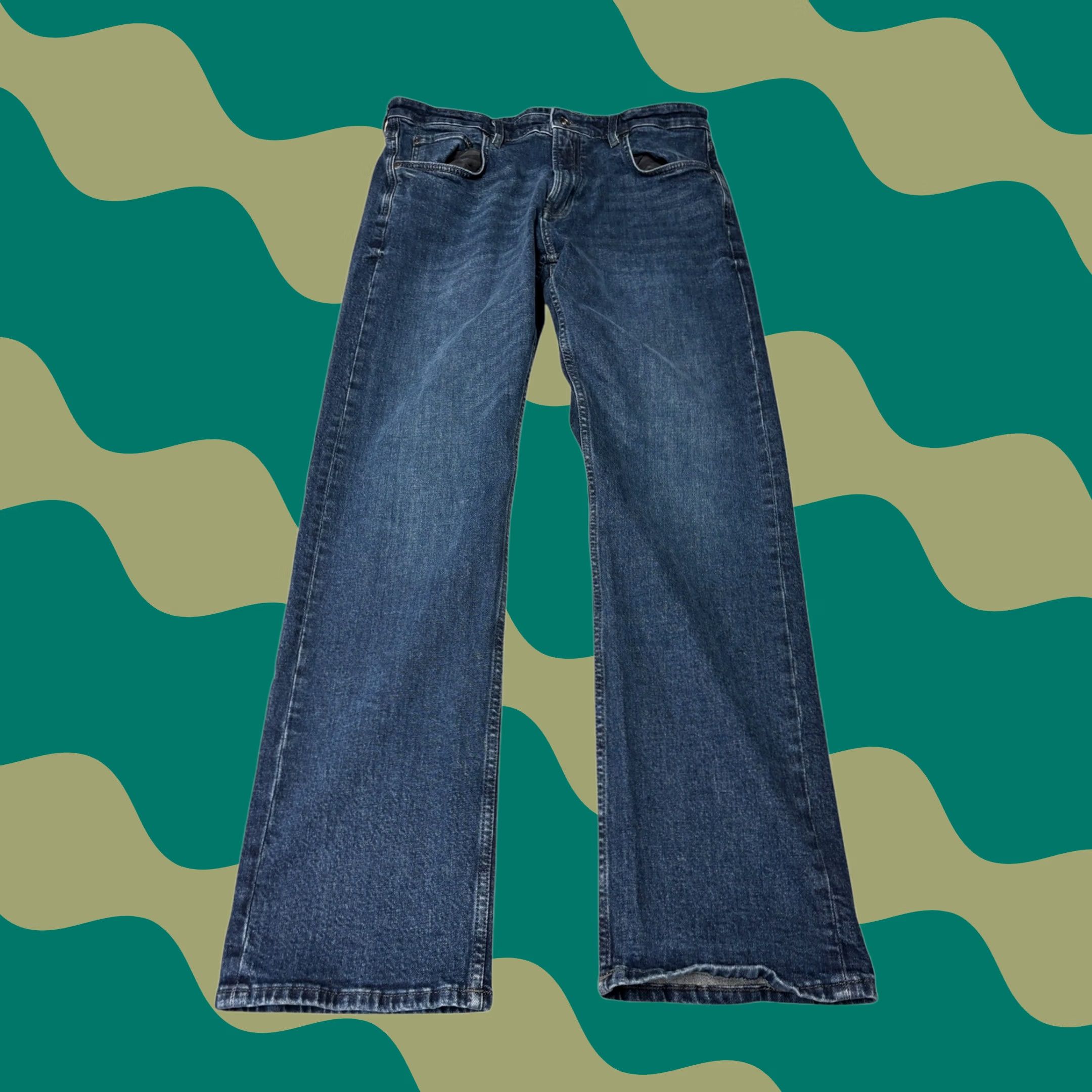 Rodd & Gunn Rodd & Gunn Jeans Mens 36R Dark Wash Blue Straight Leg Relaxed Stretch Denim 5-Pocket Inseam 32 Size US 36 / EU 52 - 1 Thumbnail