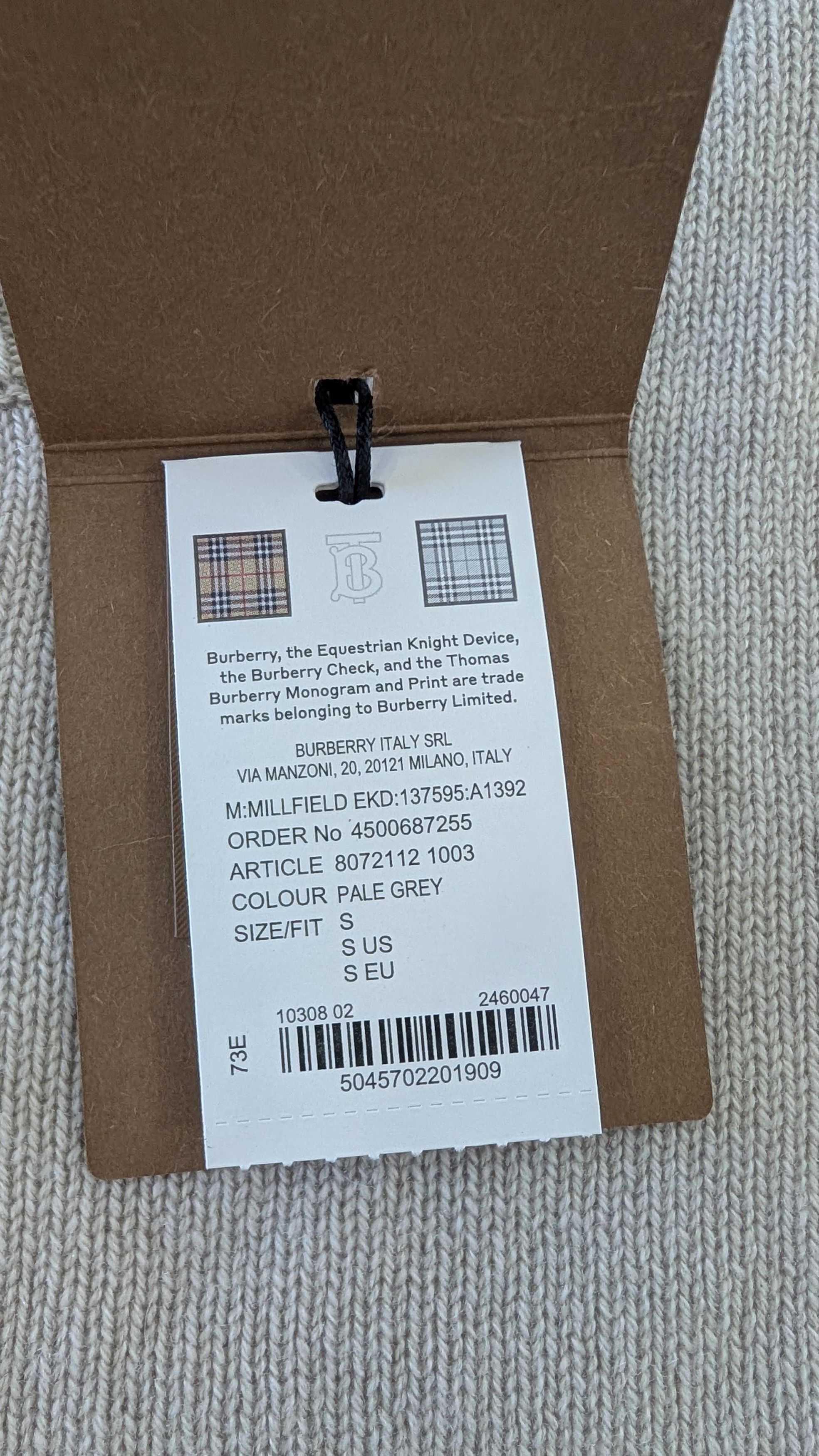 Burberry BURBERRY Grey 100% Cashmere Crew Neck Made in Scotland Size US S / EU 44-46 / 1 - 7 Thumbnail