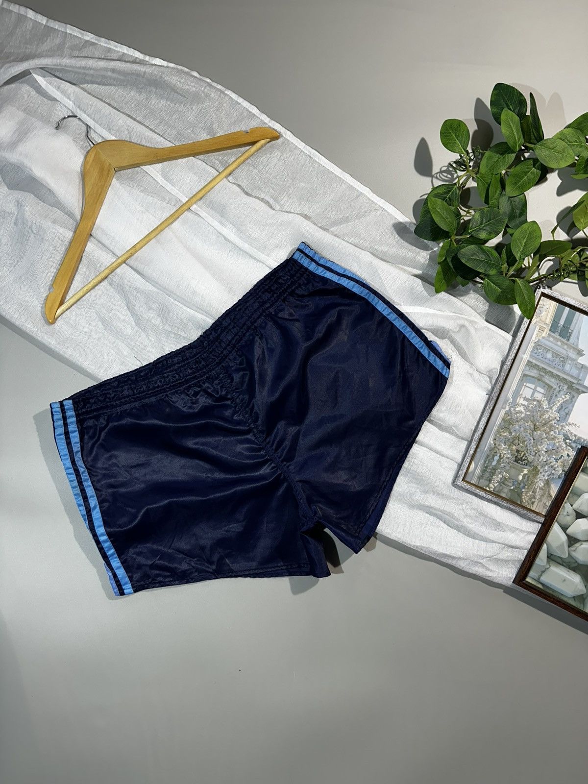 Adidas Vtg 70s Adidas Pinstripe Sprinter Shorts West in Germany Size US 34 / EU 50 - 1 Thumbnail