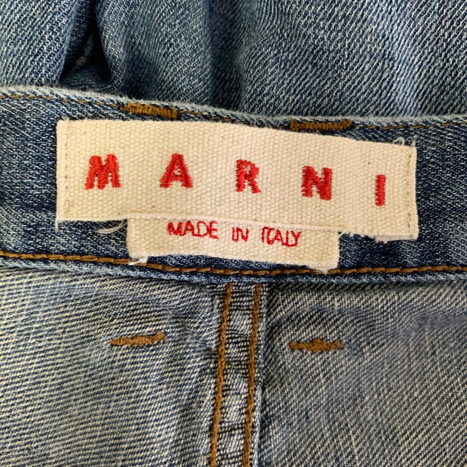 Marni MARNI Size M Blue Brown Cotton Linen Casual Pants Size 30" / US 8 / IT 44 - 5 Thumbnail