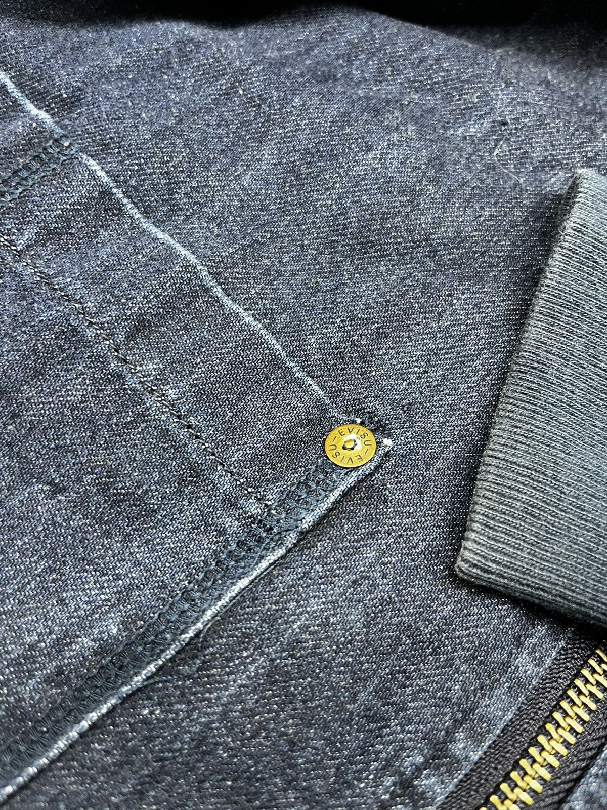 Evisu × Japanese Brand Vintage Navy Blue Denim Jeans Zip Sweatshirt Hoodie Evisu Size US M / EU 48-50 / 2 - 14 Thumbnail