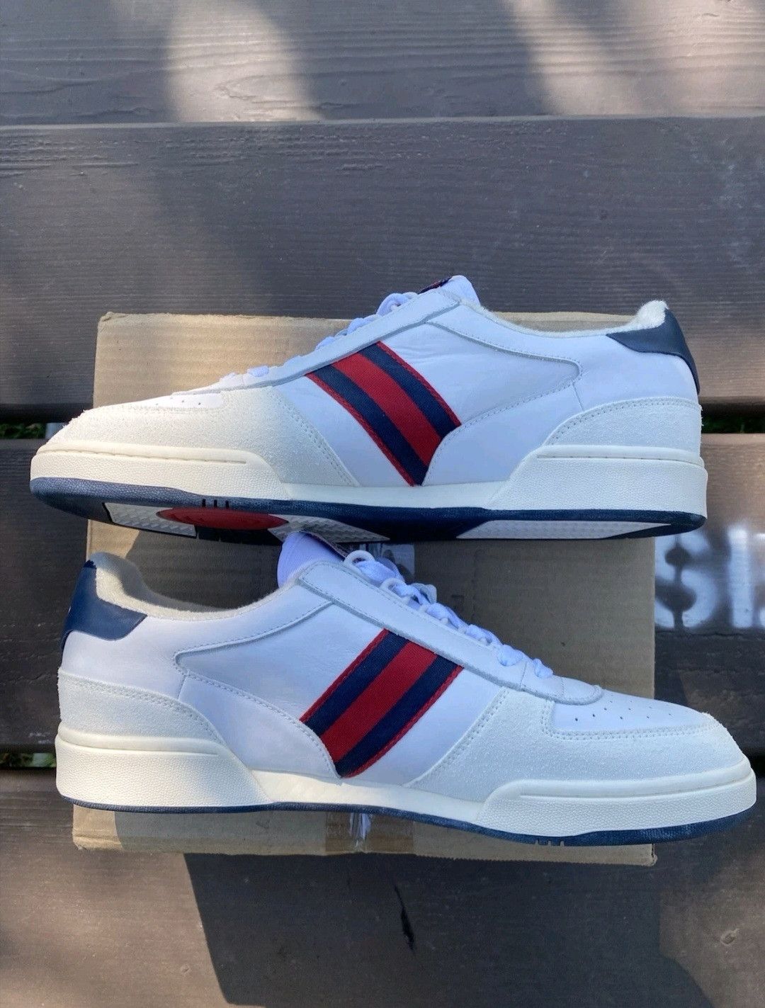 Ralph Lauren Ralph Lauren Polo Court Sneakers White Navy Red Retro 006 Size US 11.5 / EU 44-45 - 4 Thumbnail
