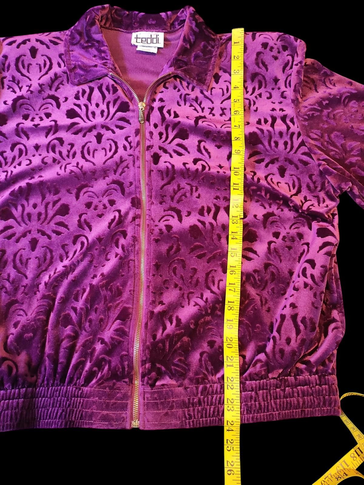 Teddy Fresh Chic Velvet Bomber Jacket in Vibrant Purple Size S / US 4 / IT 40 - 4 Thumbnail