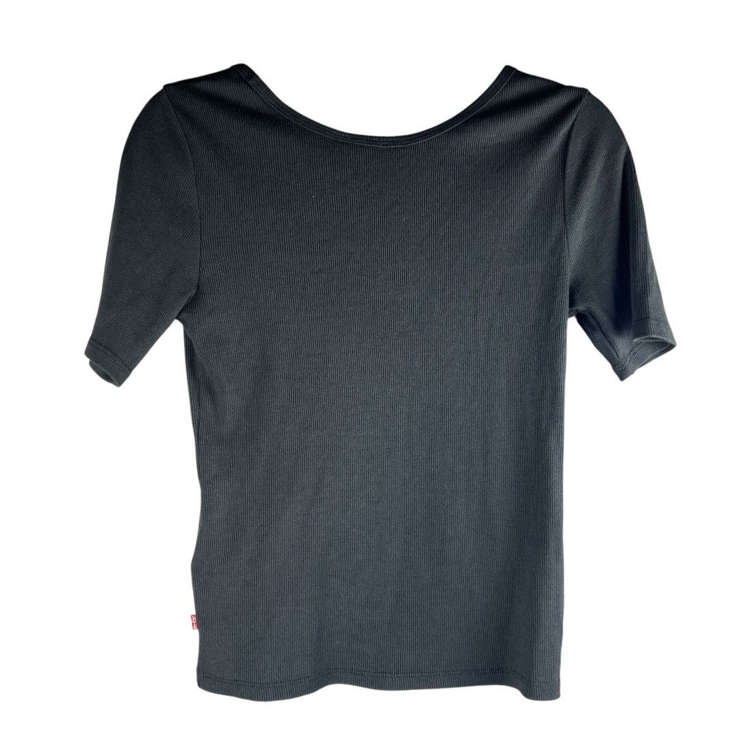 Levi's Levi’s Ribbed Black Scoop Neck Top Size M Stretch Fitted Tee Size M / US 6-8 / IT 42-44 - 3 Thumbnail