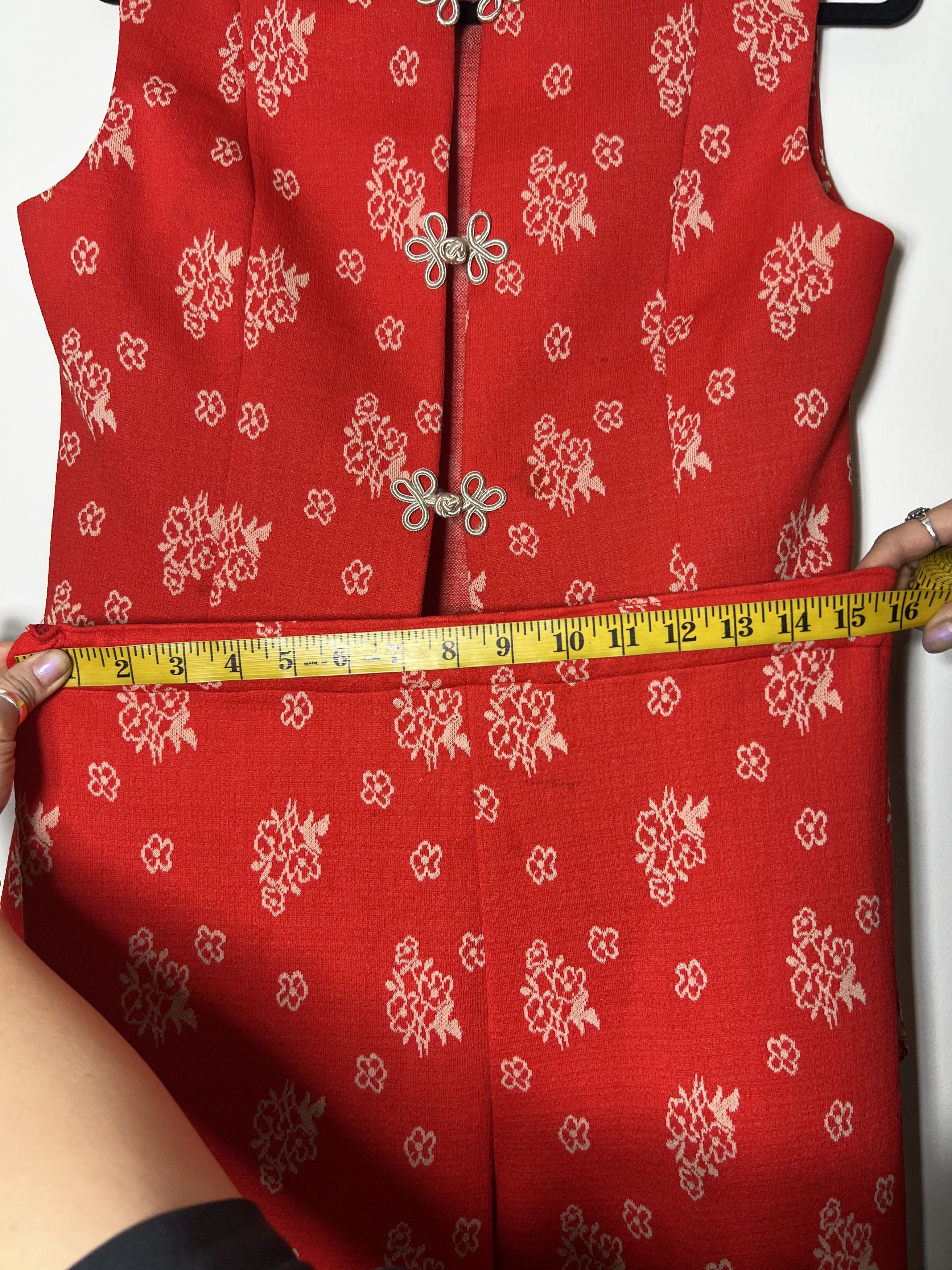 Vintage Vintage 60's-70's 2pcs High Waist Red Chinese Floral Suit Size 28" / US 6 / IT 42 - 11 Thumbnail