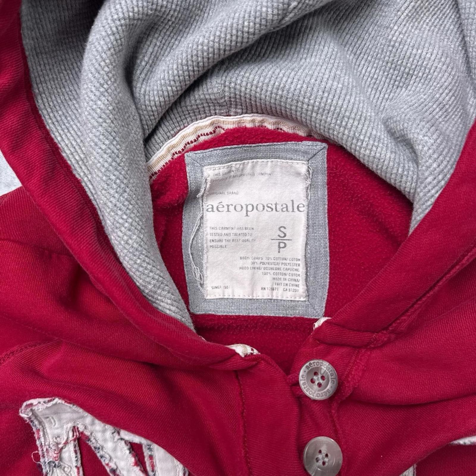 Aeropostale Y2K Aeropostale 00s Red Button Hoodie Jacket Size S / US 4 / IT 40 - 4 Thumbnail