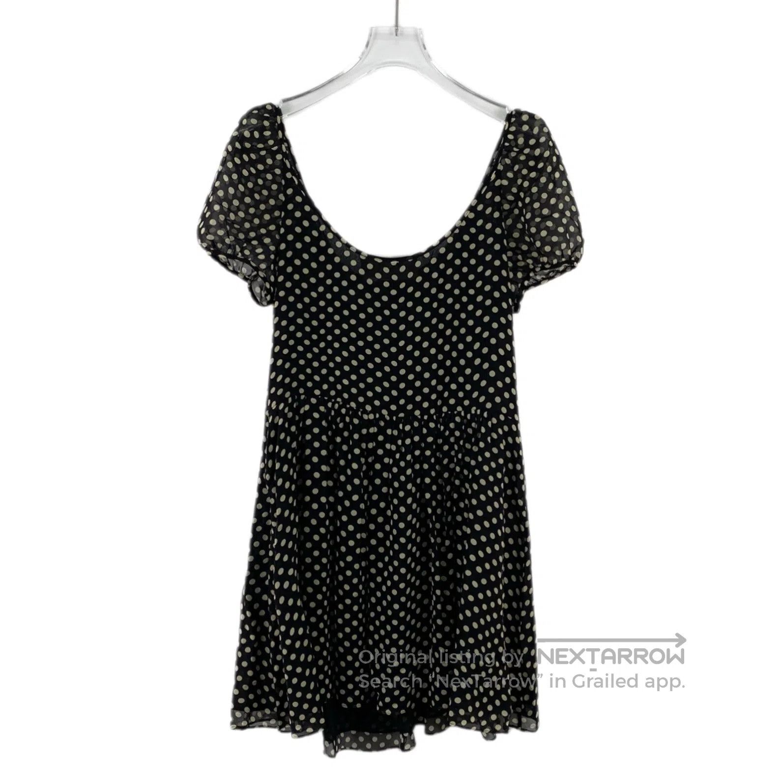 Celine CELINE Black Polka Dot Silk Crewneck Single-breasted Short Size XS / US 0-2 / IT 36-38 - 2 Thumbnail