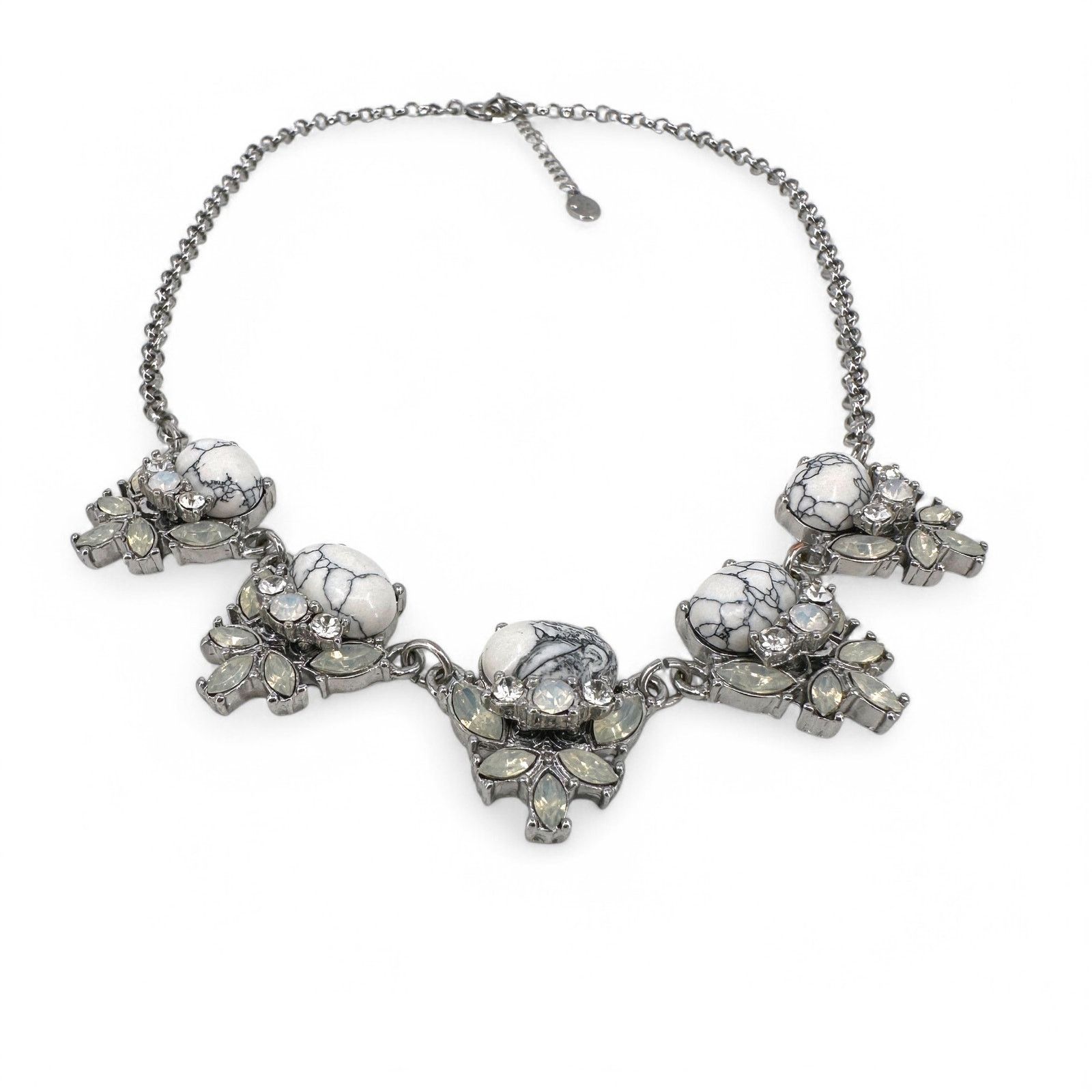 Loft Loft Rhinestone Statement Necklace White and Gray Size ONE SIZE - 7 Thumbnail