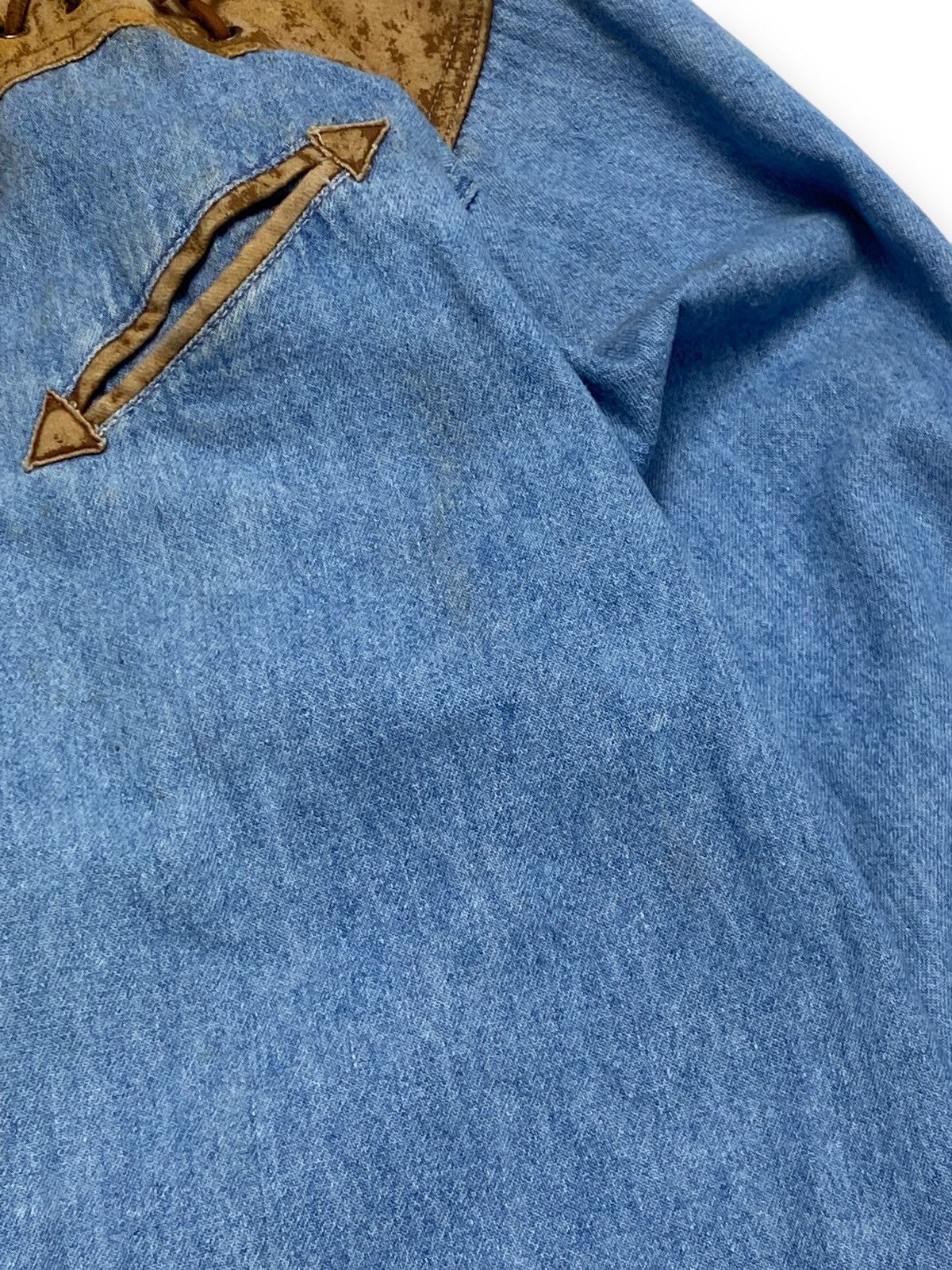 Vintage 90s Vintage JOHNNY HALLYDAY Denim Cowboy Style Shirt Size US L / EU 52-54 / 3 - 7 Thumbnail