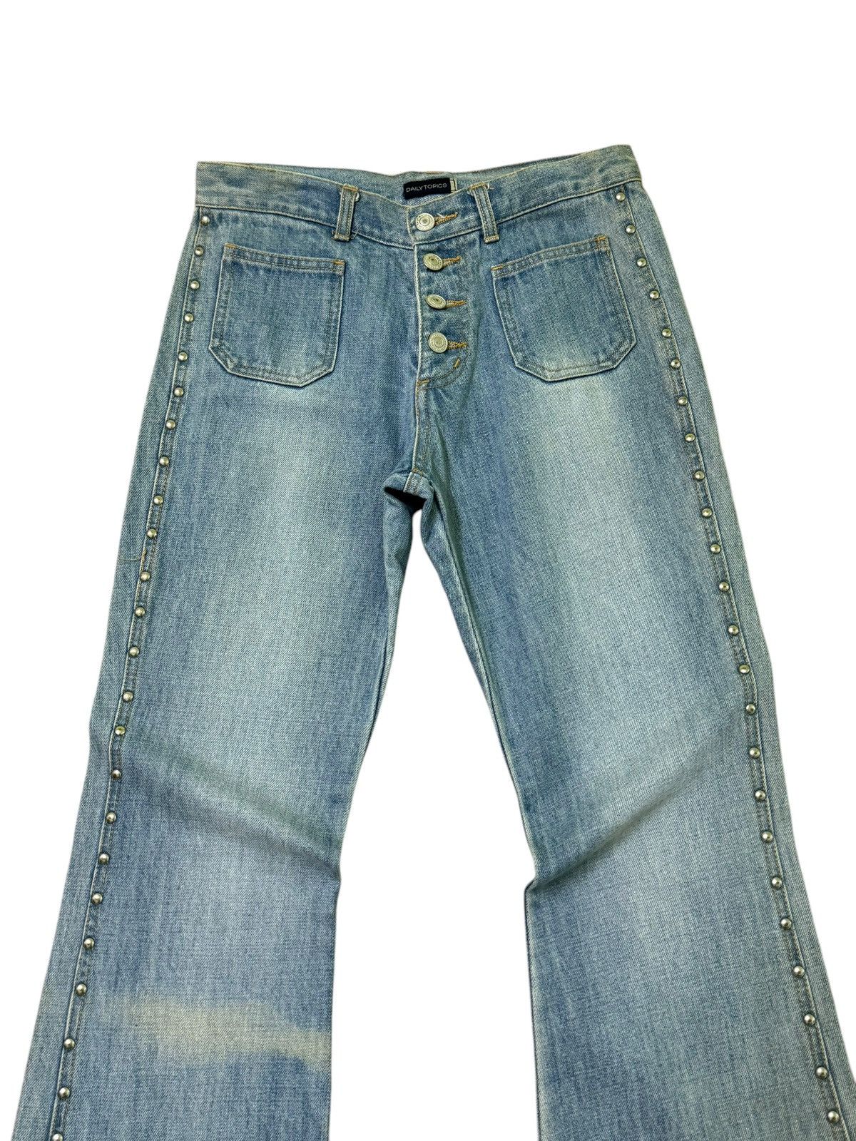 Japanese Brand Flare Vintage Daily Topics Studded Bell Bottom Denim Size US 28 / EU 44 - 3 Thumbnail