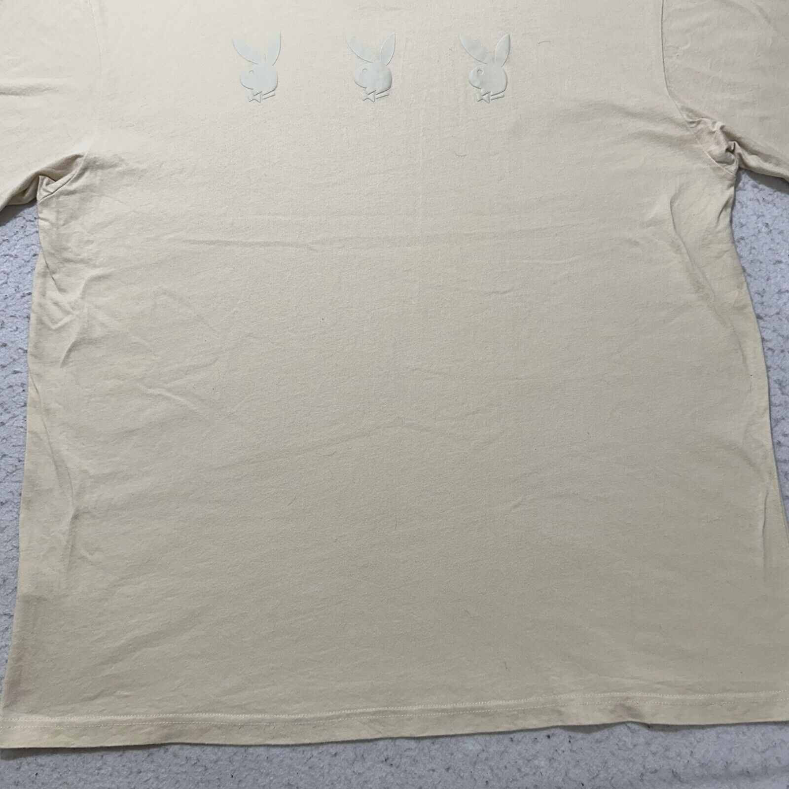 Pacsun Playboy Pacsun XL Ivory Cream Bunny Logo Graphic T Shirt Size US XL / EU 56 / 4 - 12 Thumbnail