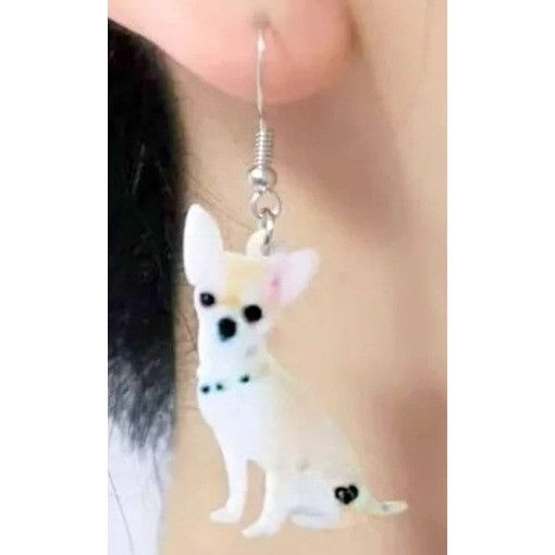 Handmade Chihuahua Earrings Dog Mom Animal Rescue Pets Dangle Hooks N Size ONE SIZE - 5 Thumbnail