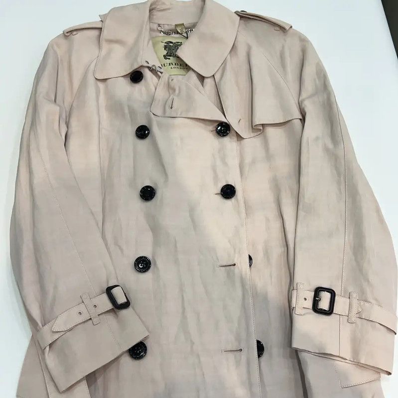 Burberry Burberry Pink Cotton Long Trench Coat Size US L / EU 52-54 / 3 - 1 Thumbnail