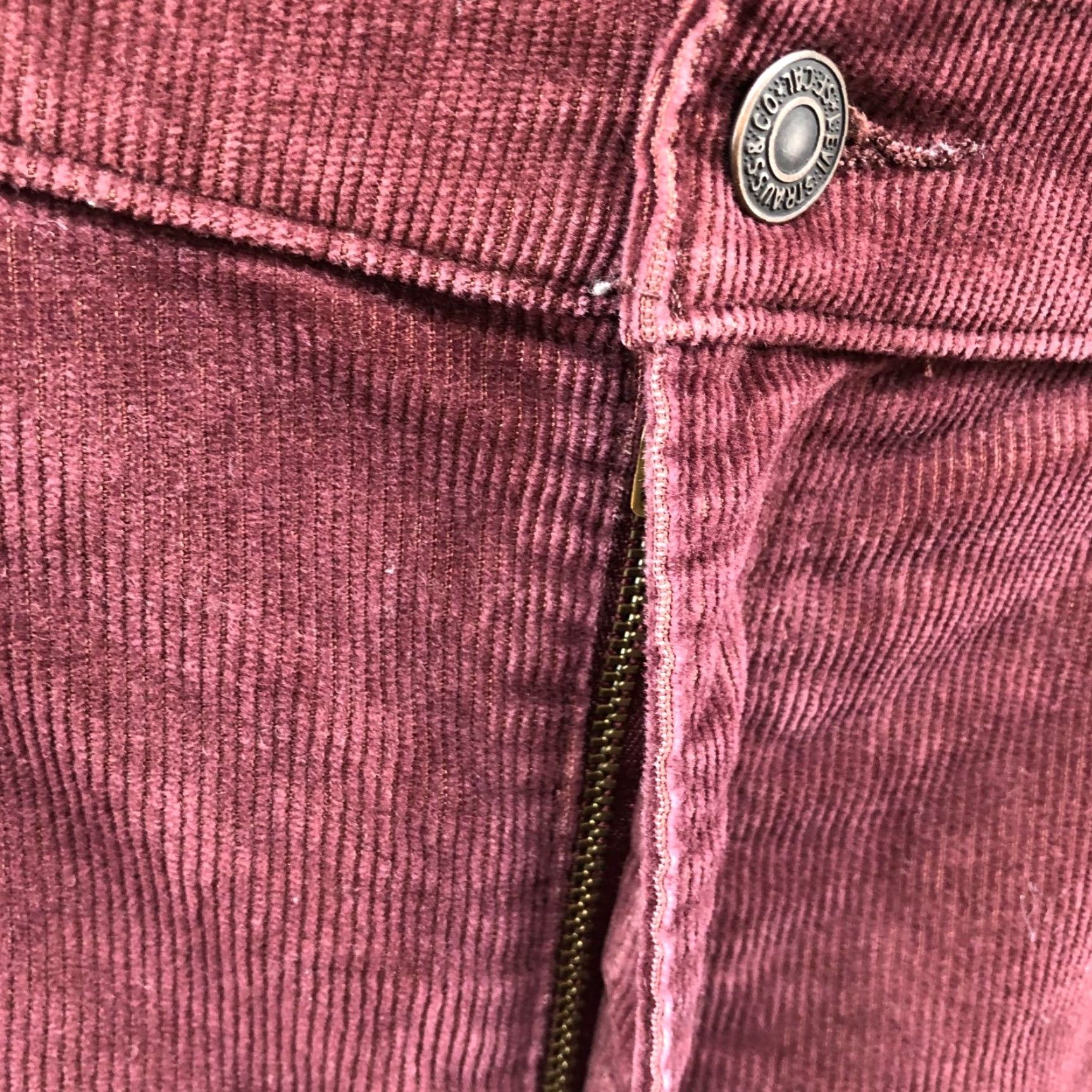 Levi's Levi's High Waisted Mom Jean Womens 32x29 Corduroy Burgundy Stretch Jeans Pants 5-Pocket Regular Size 24" / US 00 / IT 34 - 5 Thumbnail