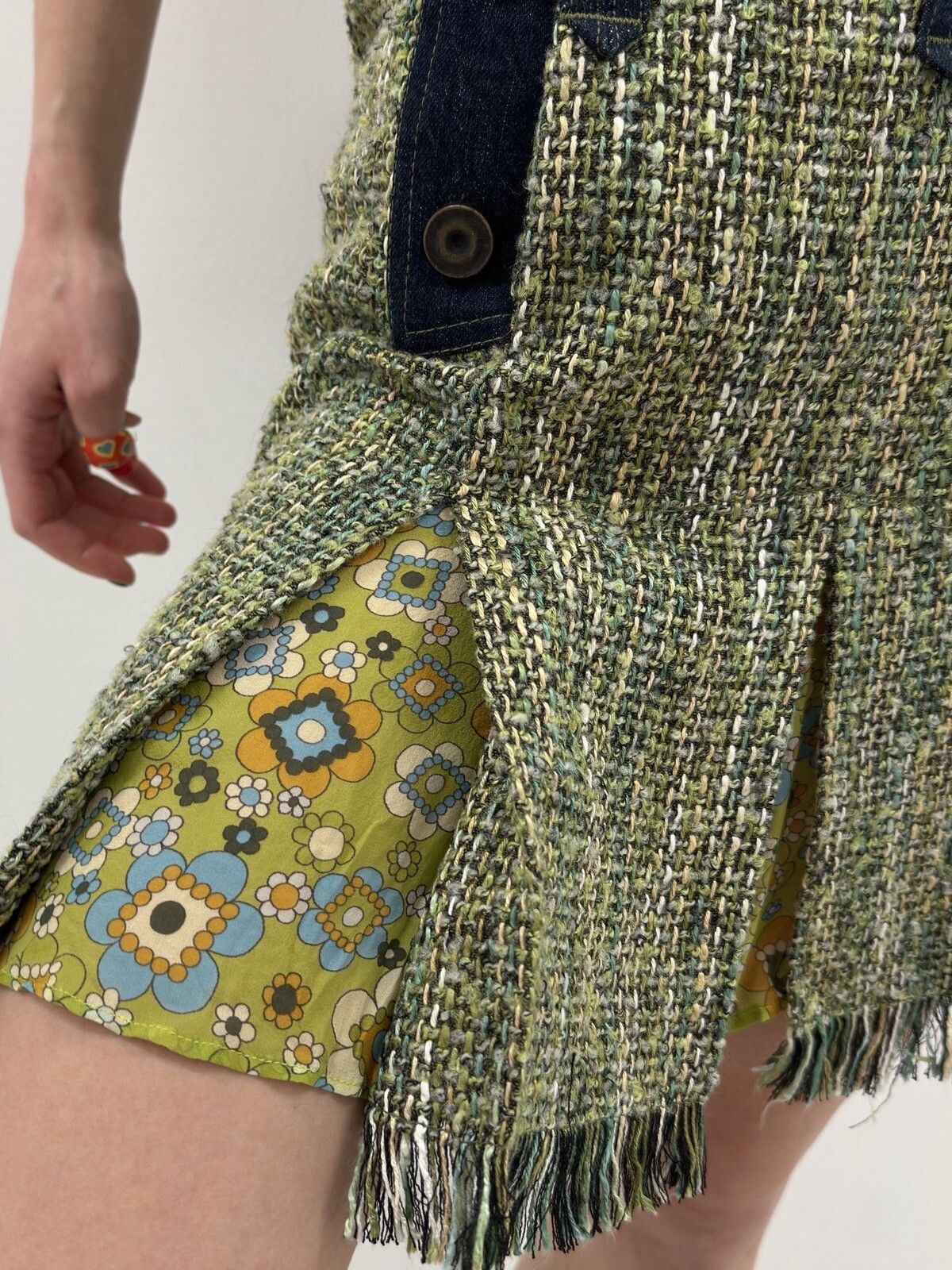 Dolce & Gabbana Vintage D&G Dolce&Gabbana Knit Mini Skirt y2k Viscose Tweed Size 26" / US 2 / IT 38 - 5 Thumbnail
