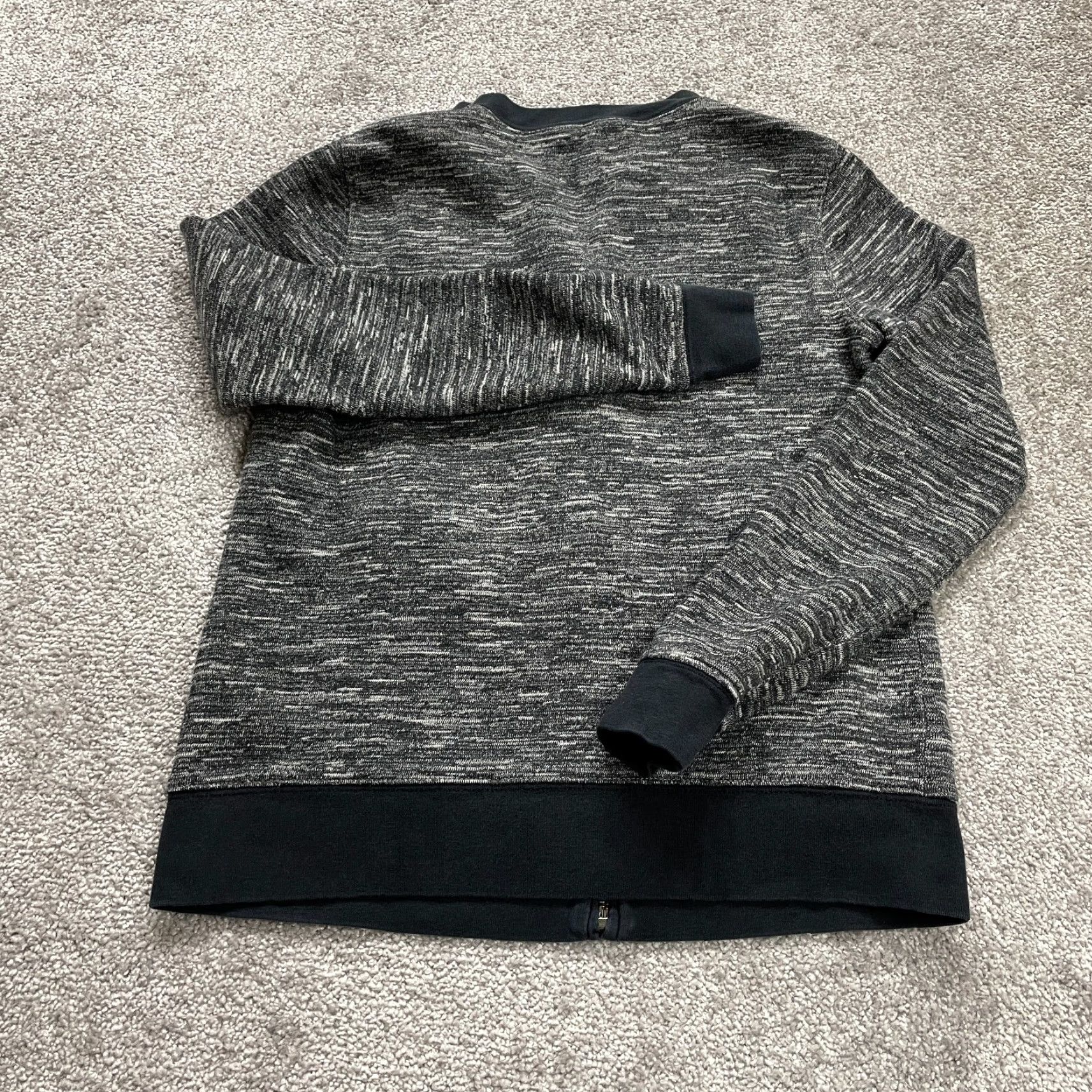 Lands' End Lands' End Bomber Jacket Womens XS Gray Black Full Zip Knit Pockets Casual Soft Size XS / US 0-2 / IT 36-38 - 2 Thumbnail