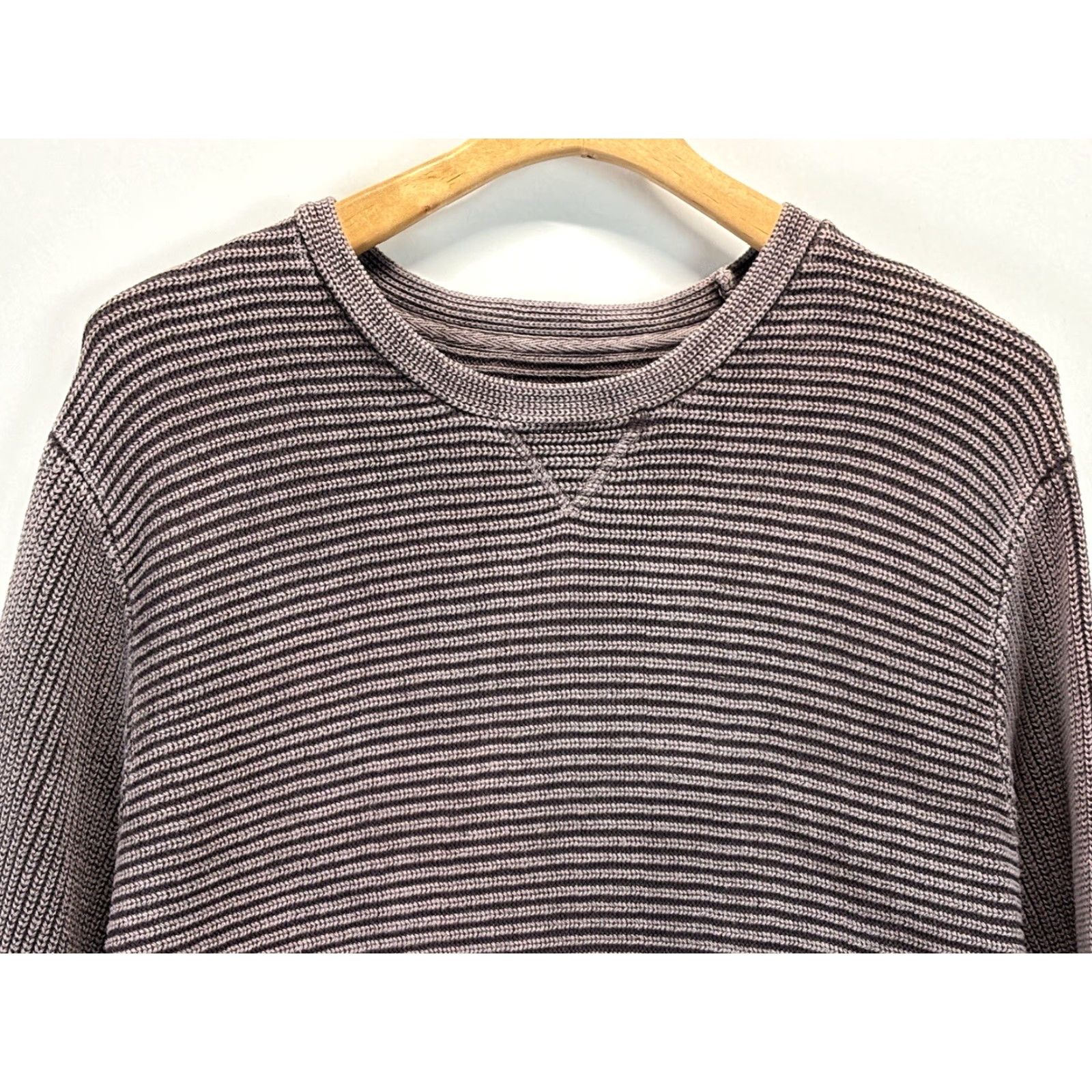 Carbon2Cobalt Carbon 2 Cobalt Ribbed Waterman Sweater Mens XL Crew Neck Pullover Knitted Knit Classic Outdoor Preppy Vintage Wash Cotton Brown/Purple Size US XL / EU 56 / 4 - 2 Thumbnail