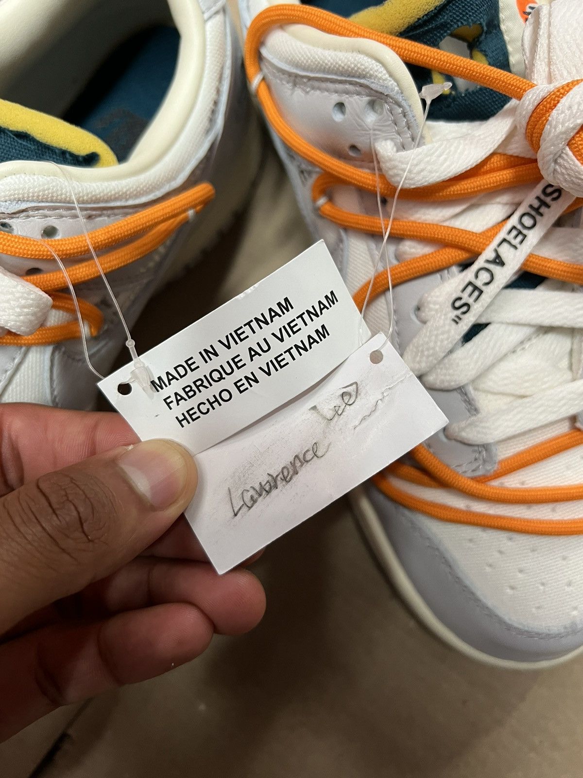 Nike × Off-White Off White/Nike Dunk Low Lot44-Sail/Neutral Grey-Alpha Orange Size US 5.5 / EU 38 - 9 Thumbnail
