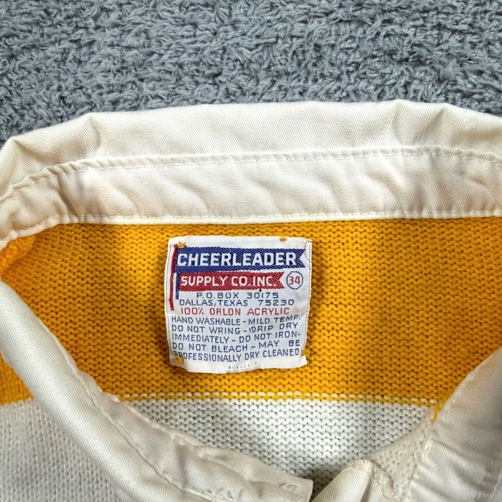 Vintage VINTAGE Cheerleader Supply Co Striped Knit Polo Sweater Acrylic Womens Small 70s Yellow Size S / US 4 / IT 40 - 3 Thumbnail