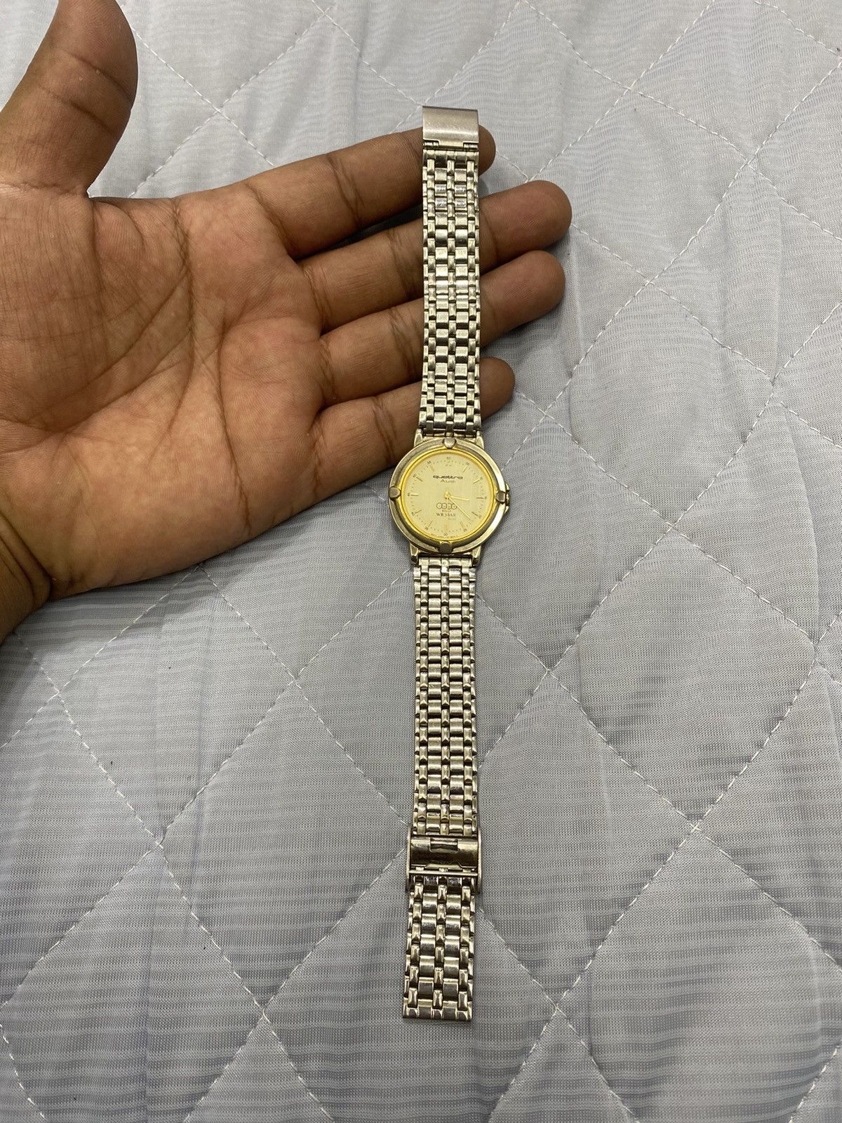 image of Audi Quattro Watch in Gold Silver, Men's