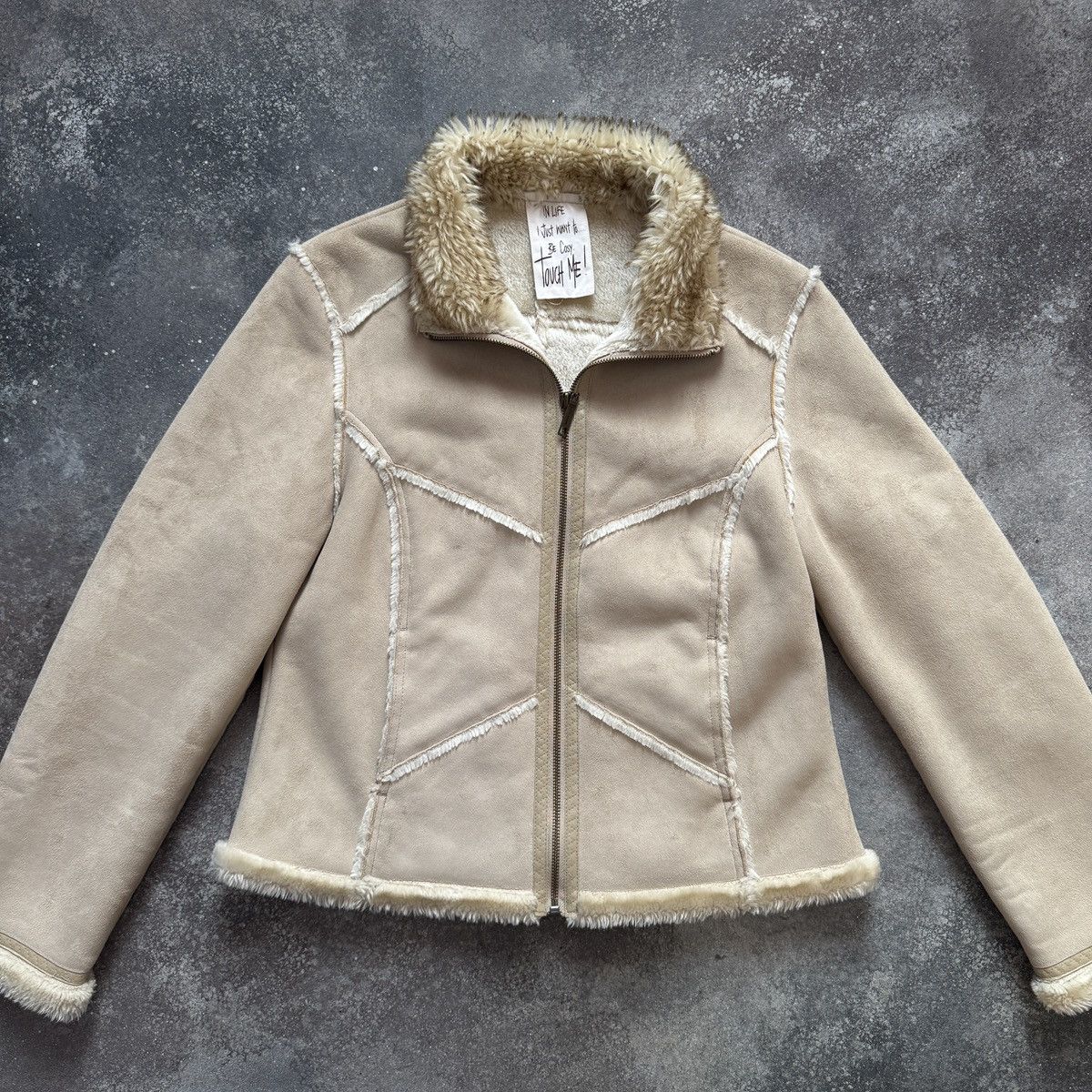 River Island River Island Y2K Faux Fur Sheepskin/Shearling Style Jacket Size L / US 10 / IT 46 - 2 Thumbnail