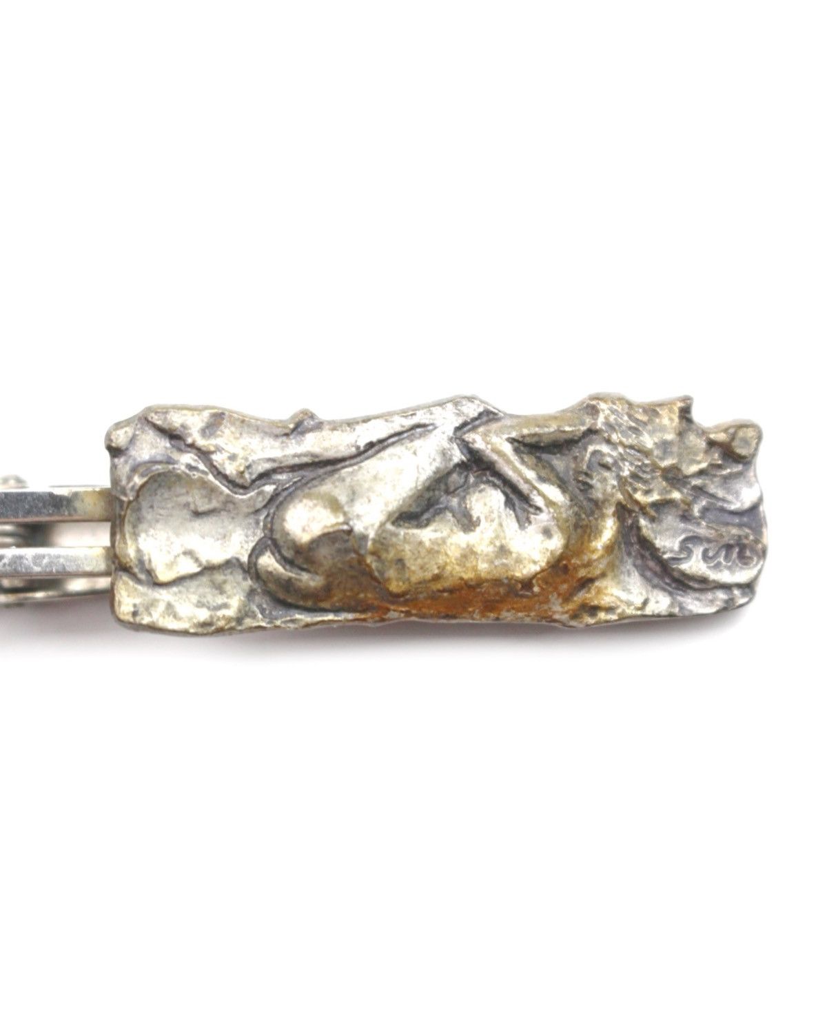 If Six Was Nine 1990S SIN “RECLINING FIGURE” SCULPTED SILVER FILLED TIE CLIP Size ONE SIZE - 3 Thumbnail