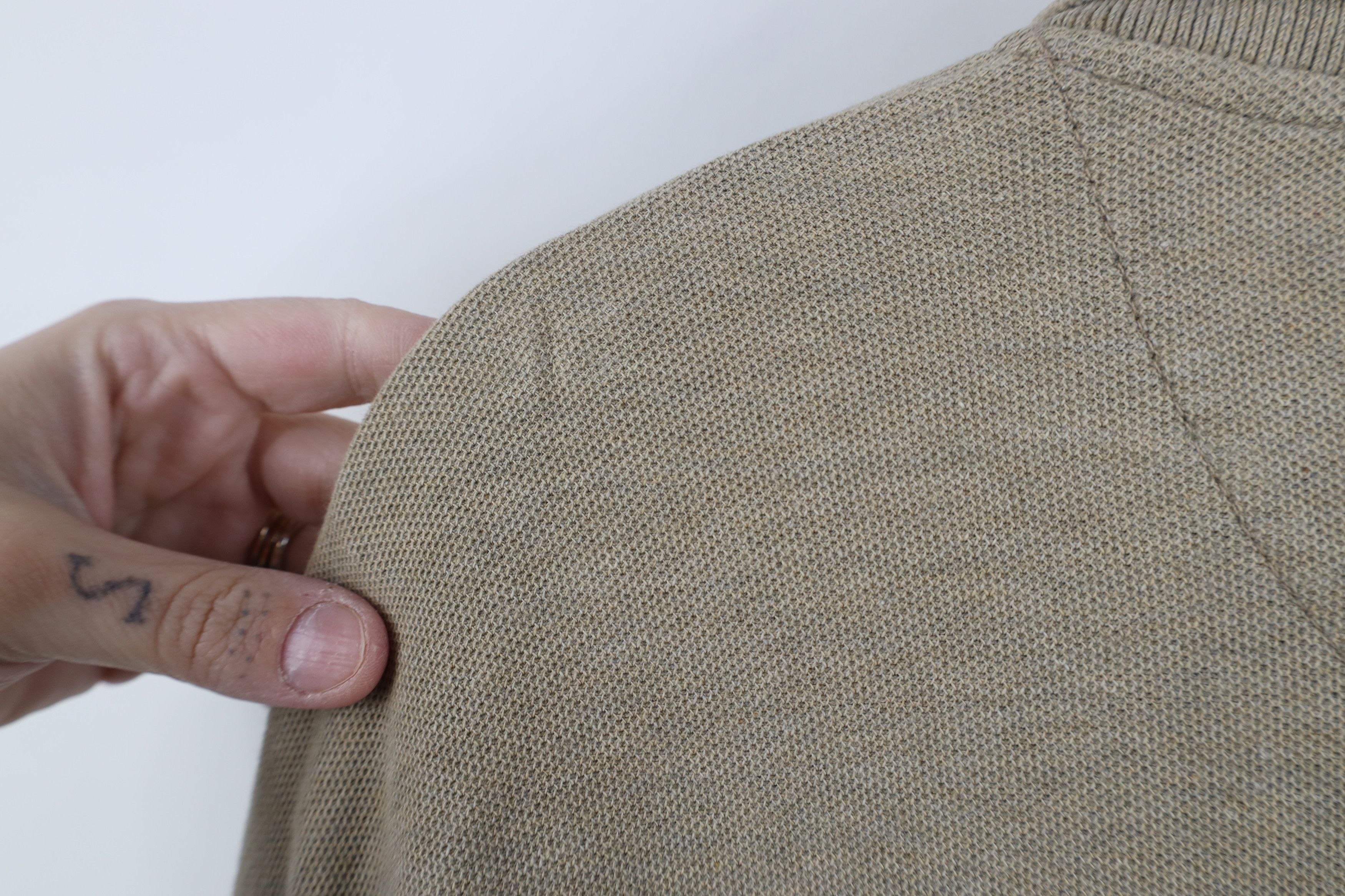 Vintage Vintage 90s Y2K Streetwear Blank Cotton Knit Golf Polo Beige Size US XL / EU 56 / 4 - 10 Thumbnail