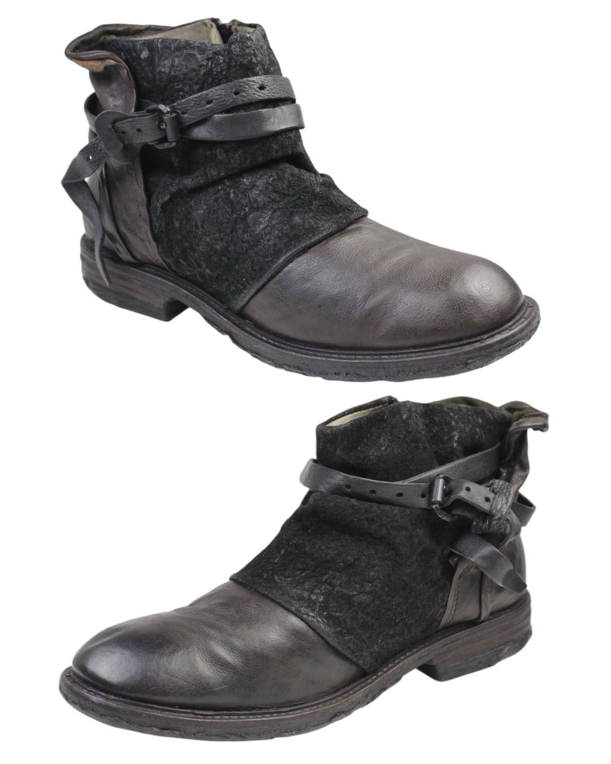 A.S.98 2000S A.S.98 ARTISAN HYBRID DISTRESSED LEATHER ANKLE BOOTS Size US 8 / EU 41 - 3 Thumbnail