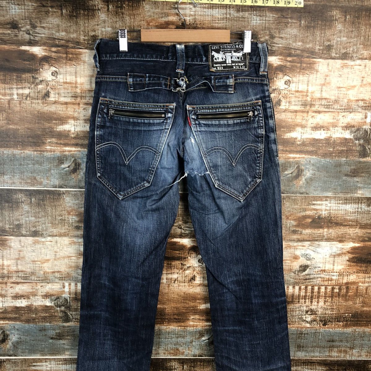 Levi's DLL Levis 511 Slim Fit Blue Denim Pants #C125 Size US 30 / EU 46 - 13 Thumbnail