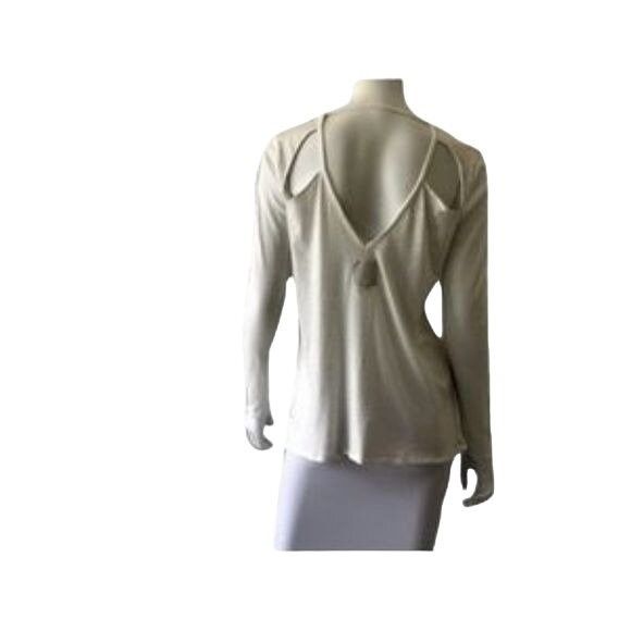 Chaser Brand Chaser Ivory Long Sleeve V Back Cut Out Top Size S / US 4 / IT 40 - 4 Thumbnail