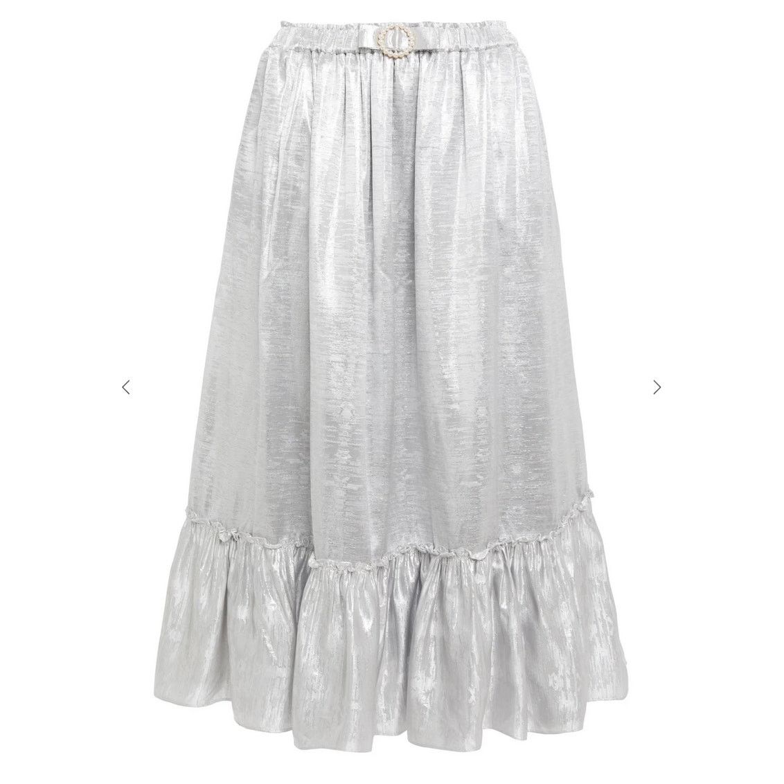 Shrimps Shrimps Pearl bow embellished metallic skirt silver Size 30" / US 8 / IT 44 - 1 Thumbnail