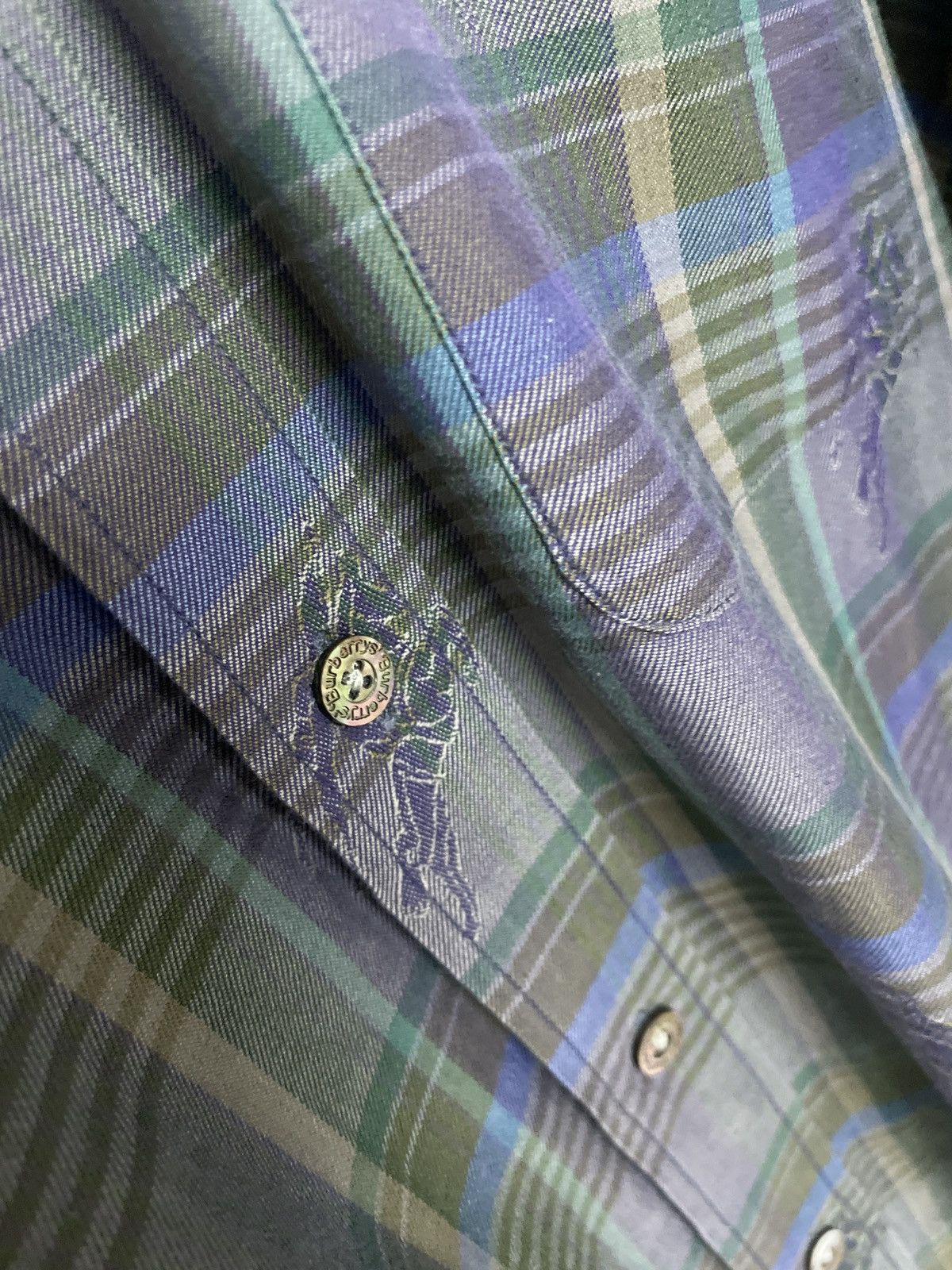 Burberry × Vintage Burberrys Full Print Button Up Shirt Size US M / EU 48-50 / 2 - 8 Thumbnail