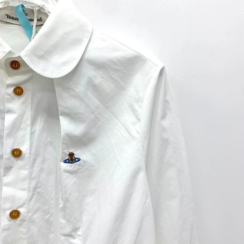 Vivienne Westwood Vivienne Westwood White embroidered cotton single-breasted Size S / US 4 / IT 40 - 3 Thumbnail