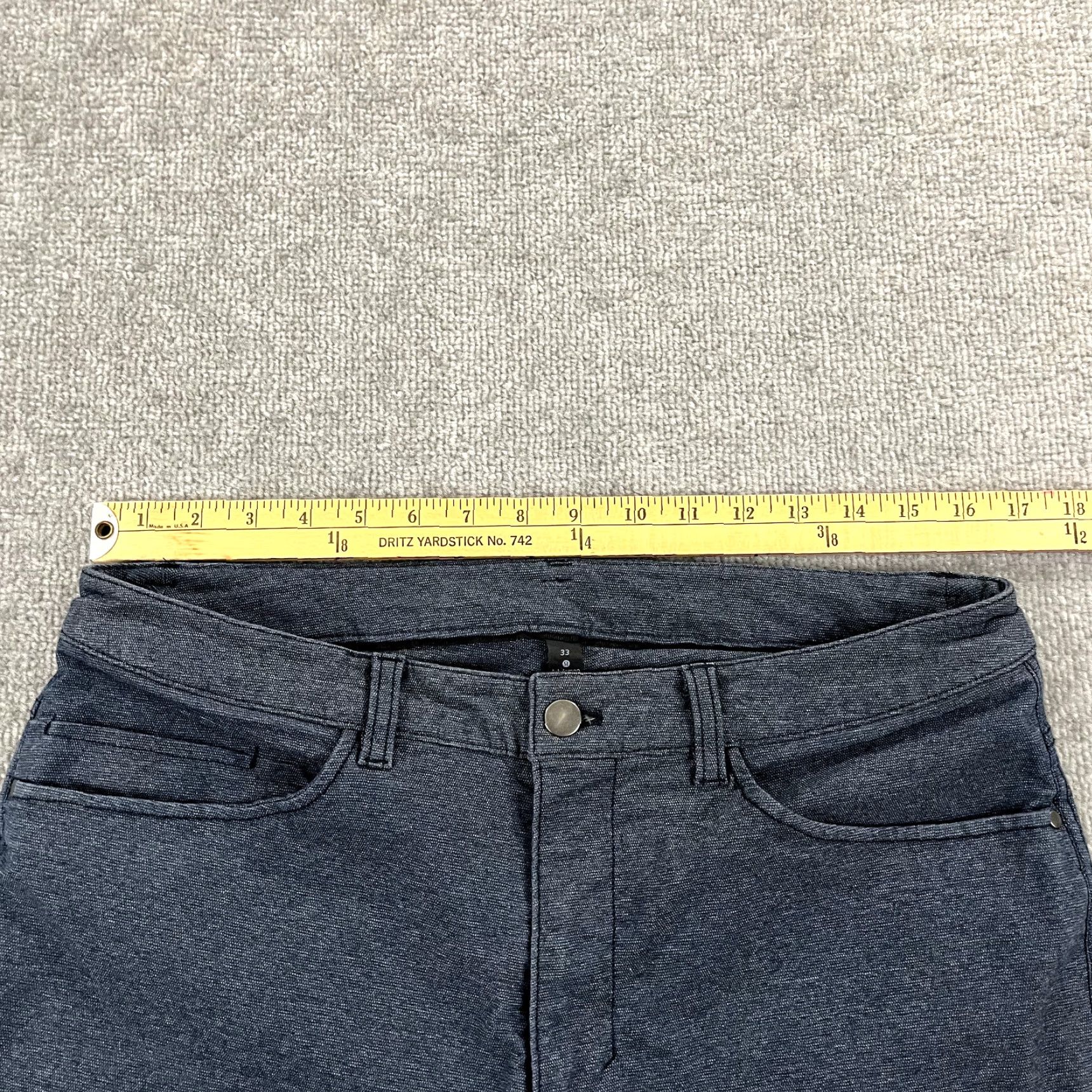 Lululemon LULULEMON Pants Slim Straight Indigo Blue Chino 33x31 Men 33 Slim Composite Cotton Blend 5-Pocket Size US 33 - 5 Thumbnail