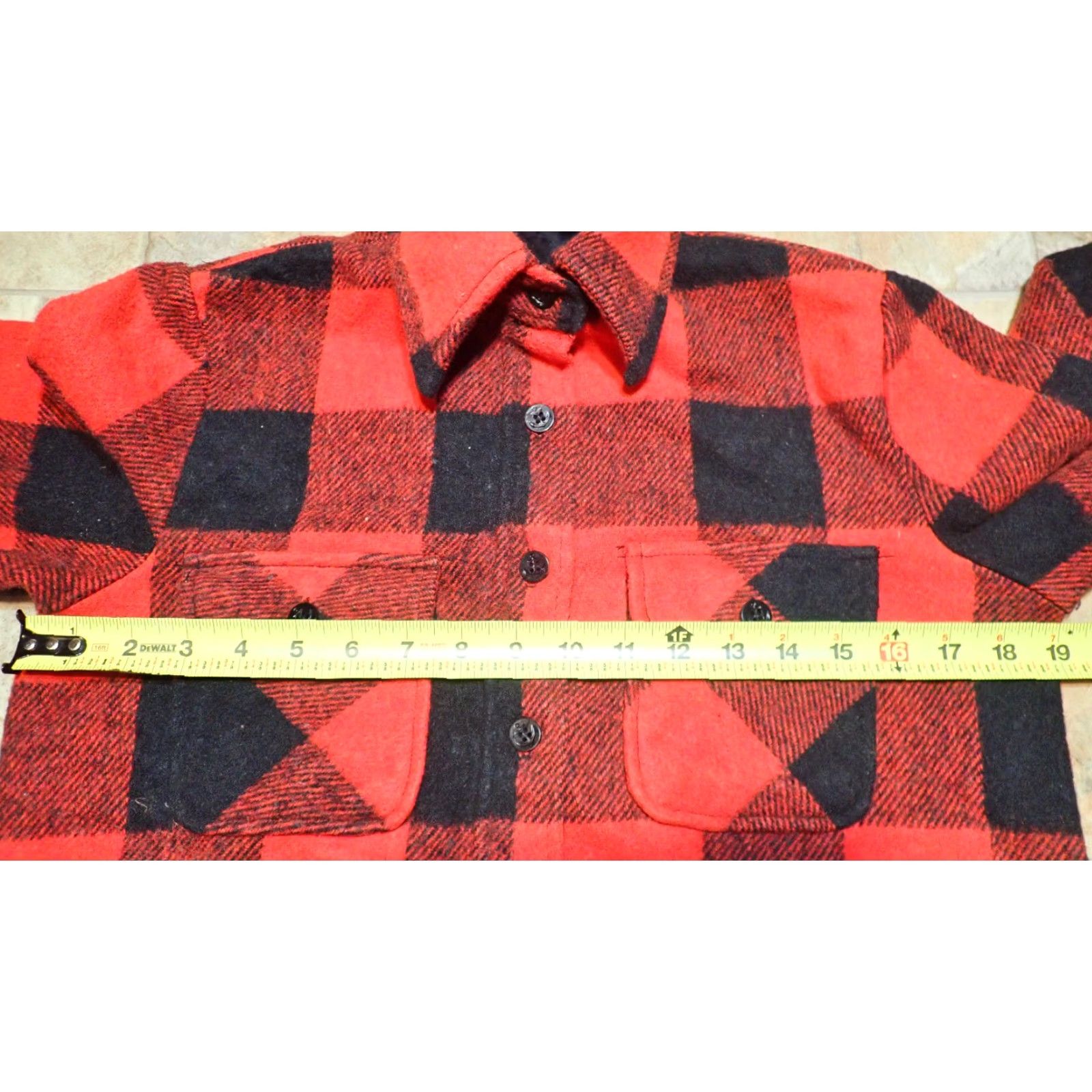 Vintage VINTAGE Red Black Buffalo Plaid Wool CPO Shirt Jacket Mens XS Womens Sm Cotton? Size XS / US 0-2 / IT 36-38 - 7 Thumbnail
