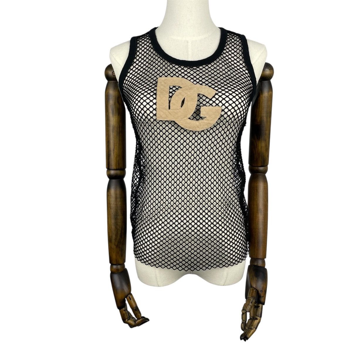 Dolce & Gabbana Dolce Gabbana Mesh Tank Top Leather Logo & Back Spellout Size S / US 4 / IT 40 - 3 Thumbnail