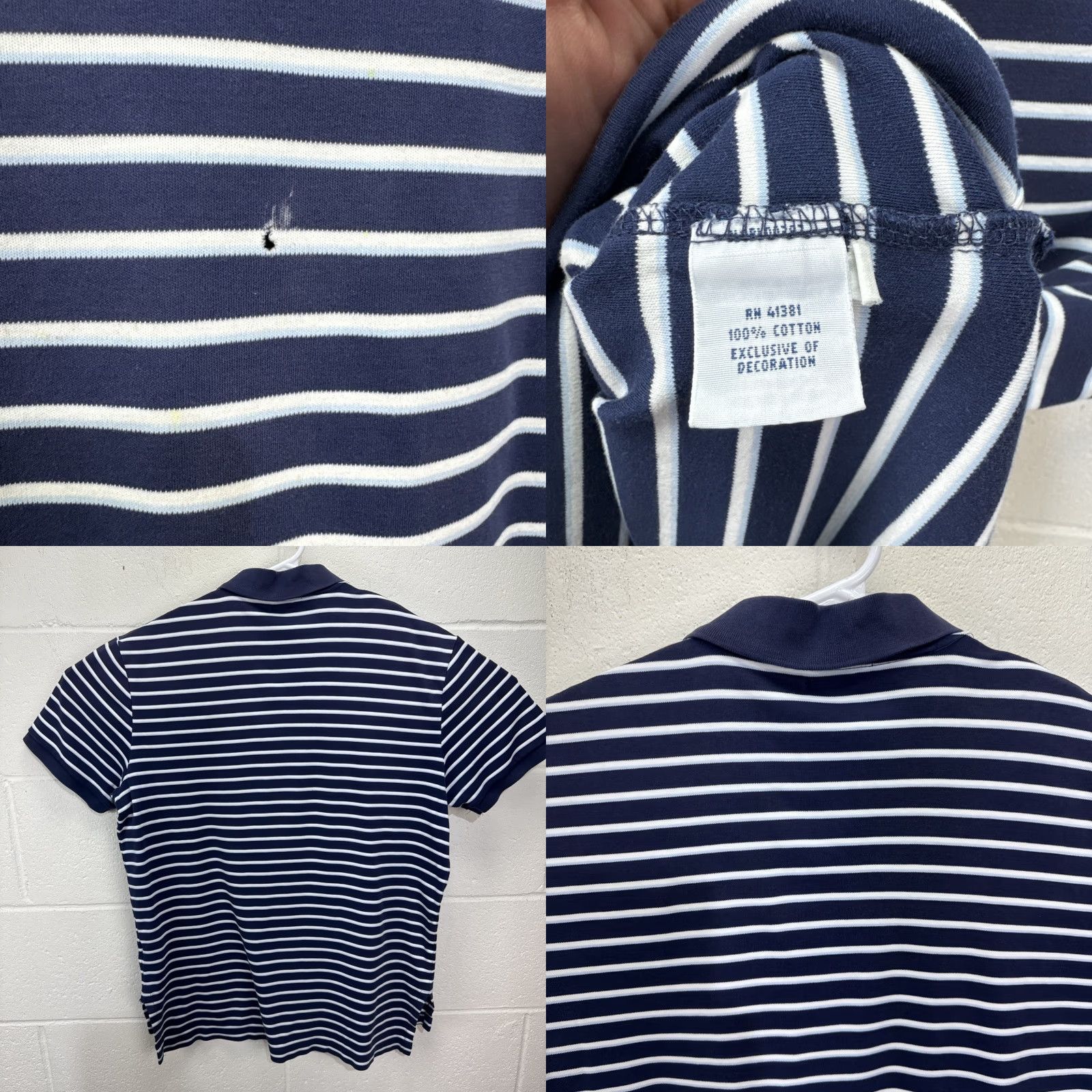 Polo Ralph Lauren VINTAGE Polo Ralph Lauren Men's Polo Shirt Short Sleeve Striped Navy White Slim Fit Casual Size US M / EU 48-50 / 2 - 8 Thumbnail