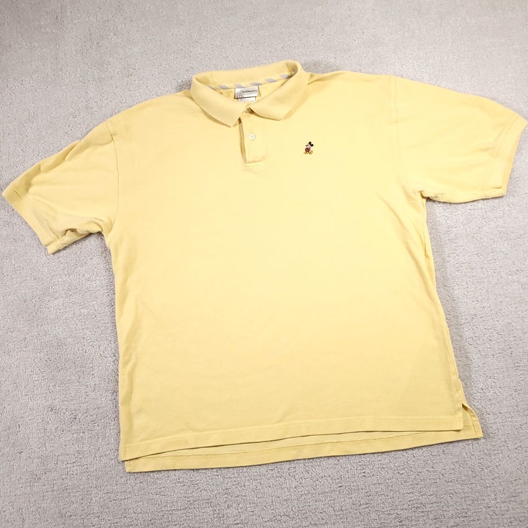 Disney Walt Disney World Polo Shirt Mens L Yellow Embroidered Mickey Mouse Golf Size US L / EU 52-54 / 3 - 2 Thumbnail