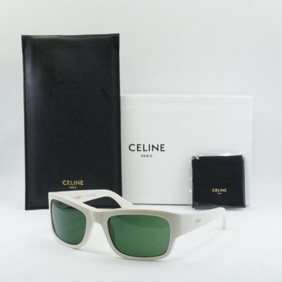 Celine Celine CL40079I 25N Sunglasses Ivory Square Frame Size ONE SIZE - 11 Thumbnail