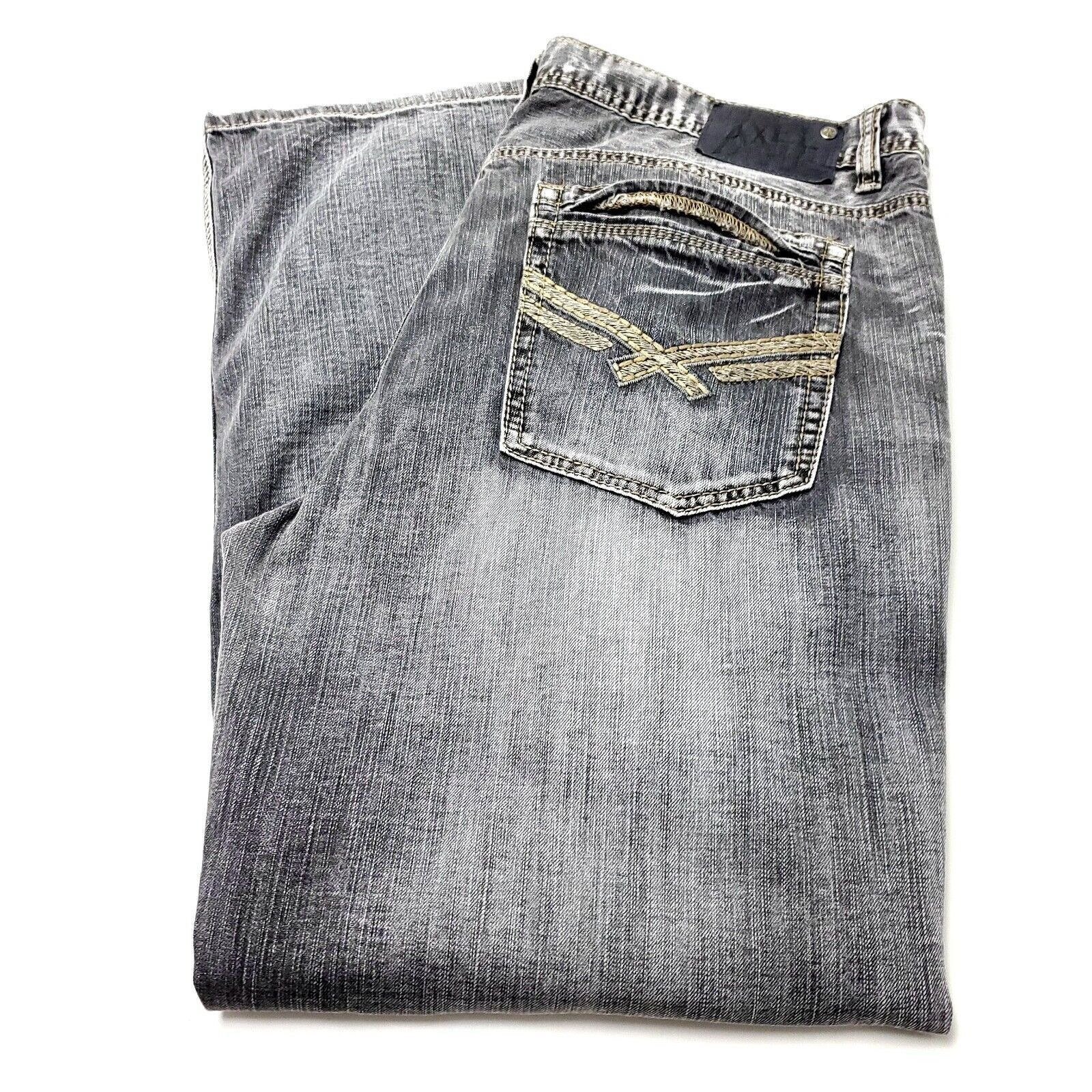 Designer TK Axel Jeans Cotton Denim Gray Mid Rise 39/30 Stone Washed Size US 39 - 1 Thumbnail