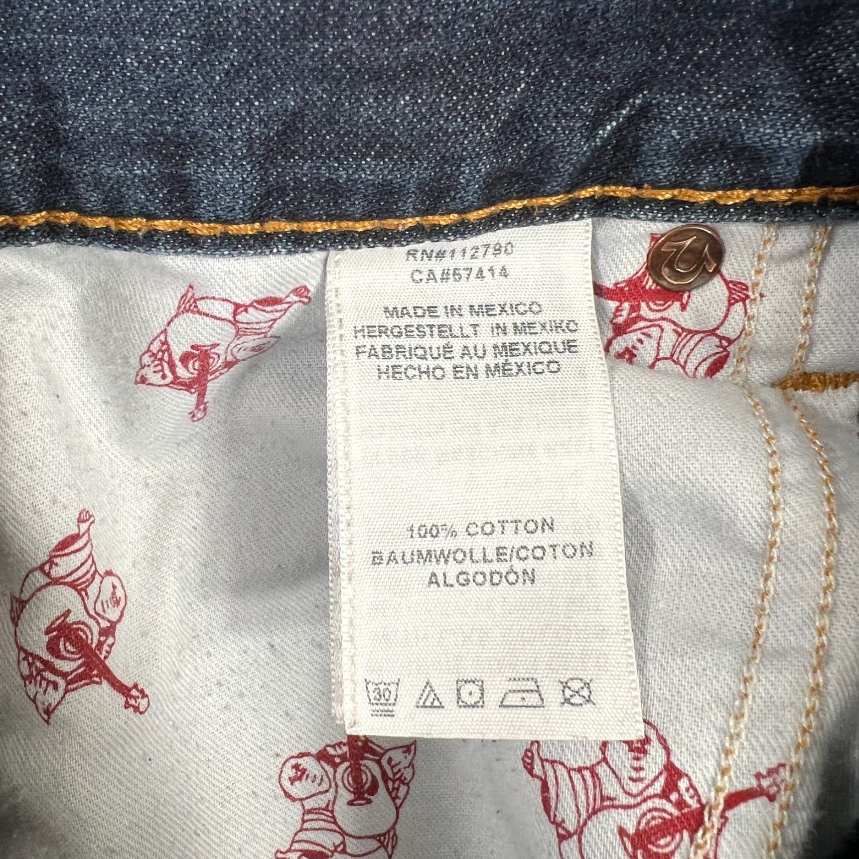 True Religion True Religion Jeans Mens 30 Straight Denim Blue Dark 5-Pocket Logo Button Zip Inseam 33 Regular Rise Mid Vintage: No Size US 30 / EU 46 - 7 Thumbnail