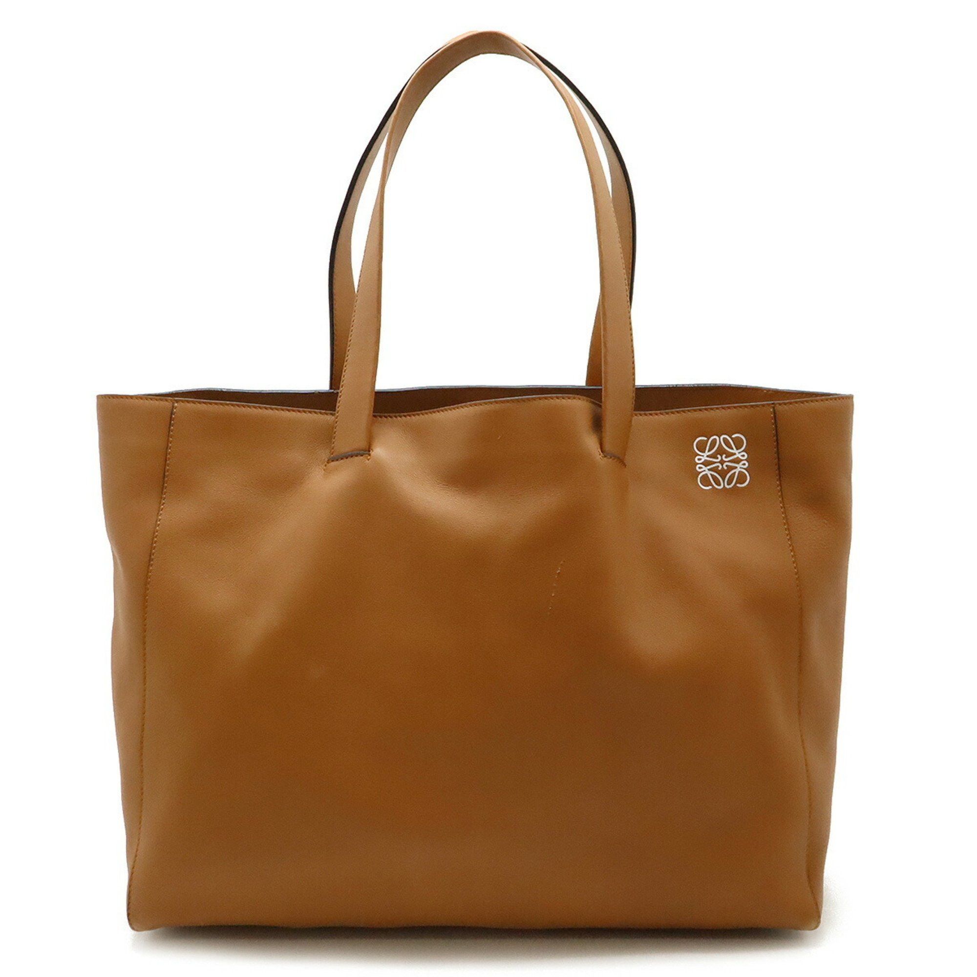 Loewe East West Shopper Tote Bag Large Shoulder Leather Camel, Women's