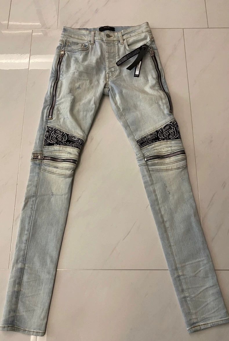 Amiri Amiri cashew flower mx2 blue jeans Size US 30 / EU 46 - 1 Thumbnail
