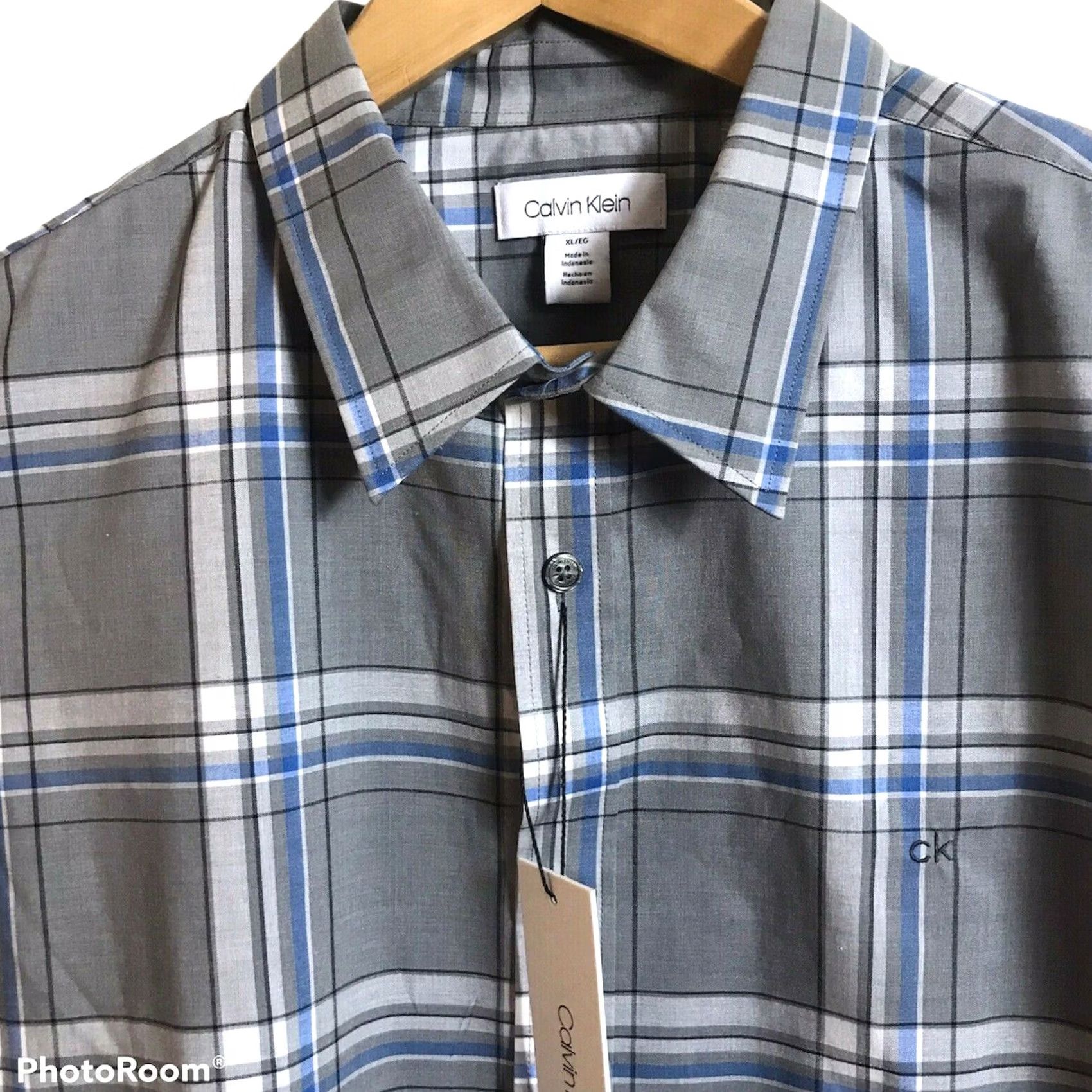 Calvin Klein Calvin Klein Shirt Mens Medium Urban Grey Plaid Lightweight Cotton Blend Button-Up Casual NEW Size US M / EU 48-50 / 2 - 3 Thumbnail