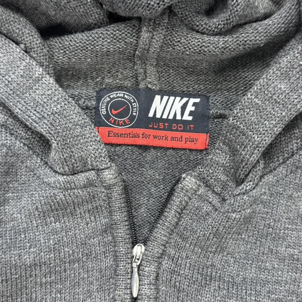 Nike Vintage 90s Grey Nike Knit Quarter Zip Hoodie Size US S / EU 44-46 / 1 - 5 Thumbnail